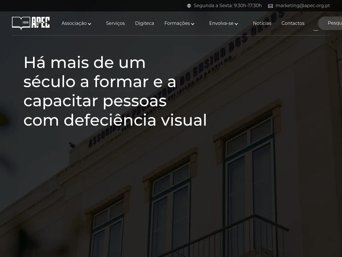Biblioteca da Associação Promotora do Ensino dos Cegos's website