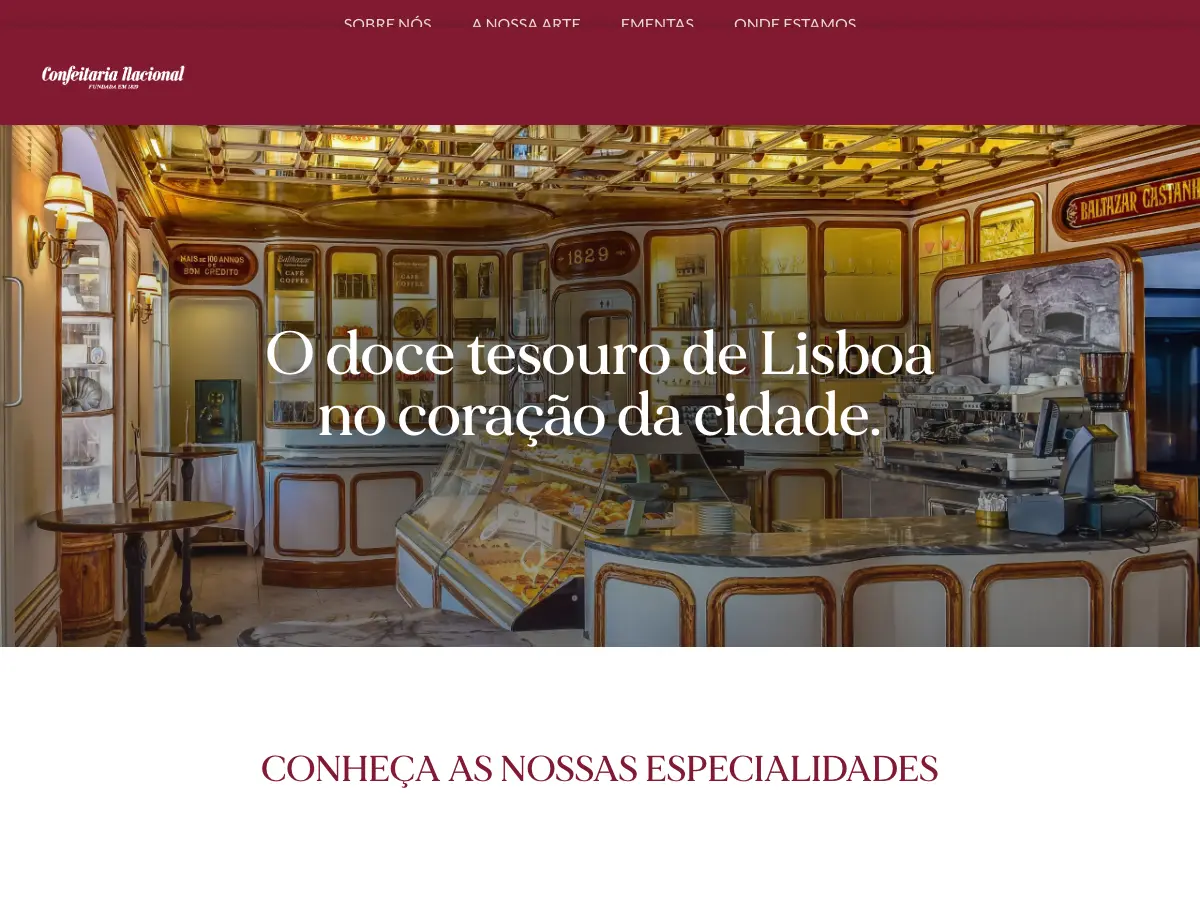 Confeitaria Nacional's website
