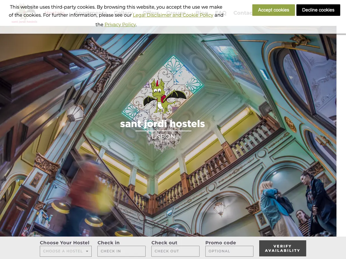 Sant Jordi Hostels Lisbon's website