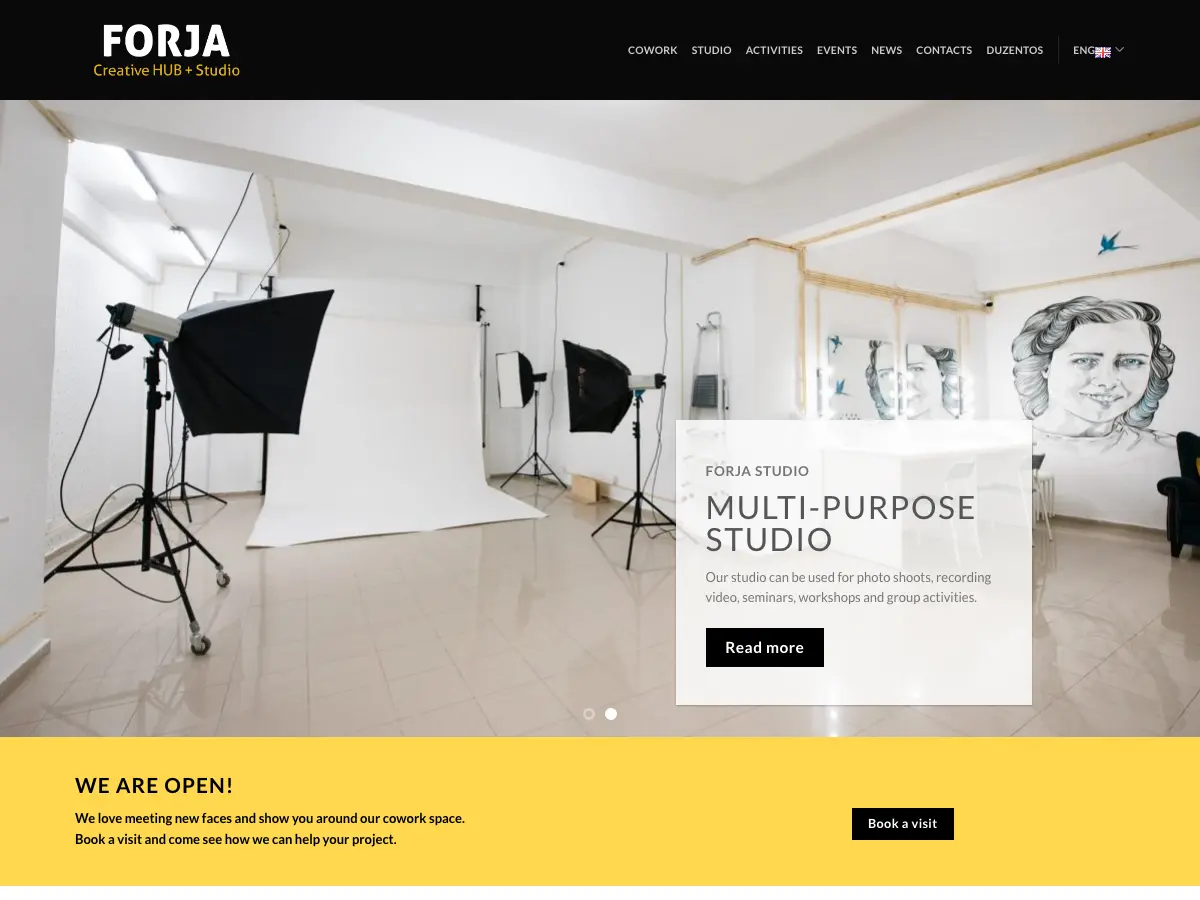 FORJA Cowork + Studio's website