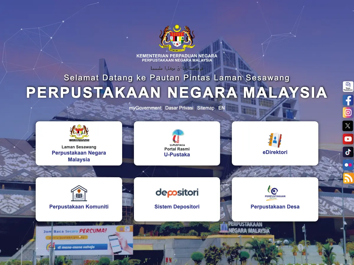 Perpustakaan Negara Malaysia's website