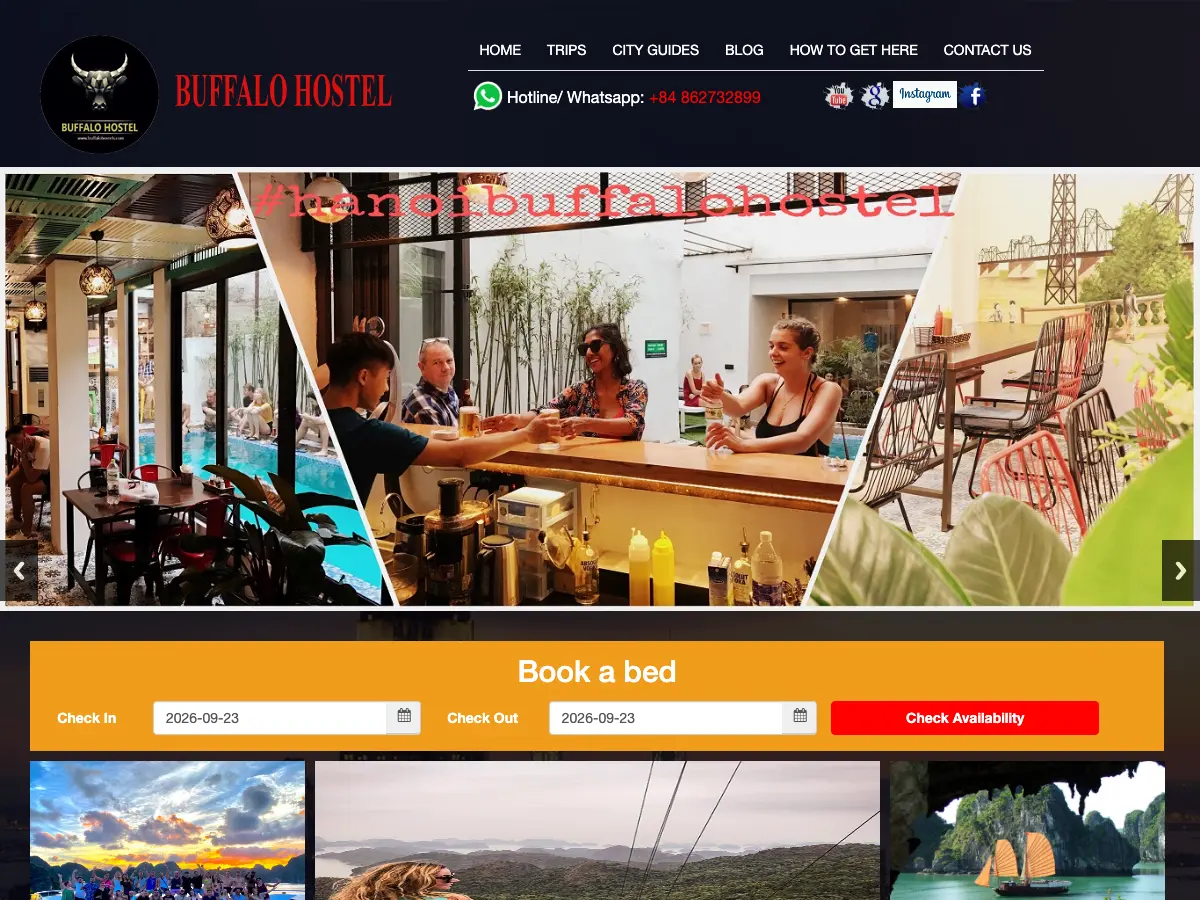 Hanoi Buffalo Hostel's website