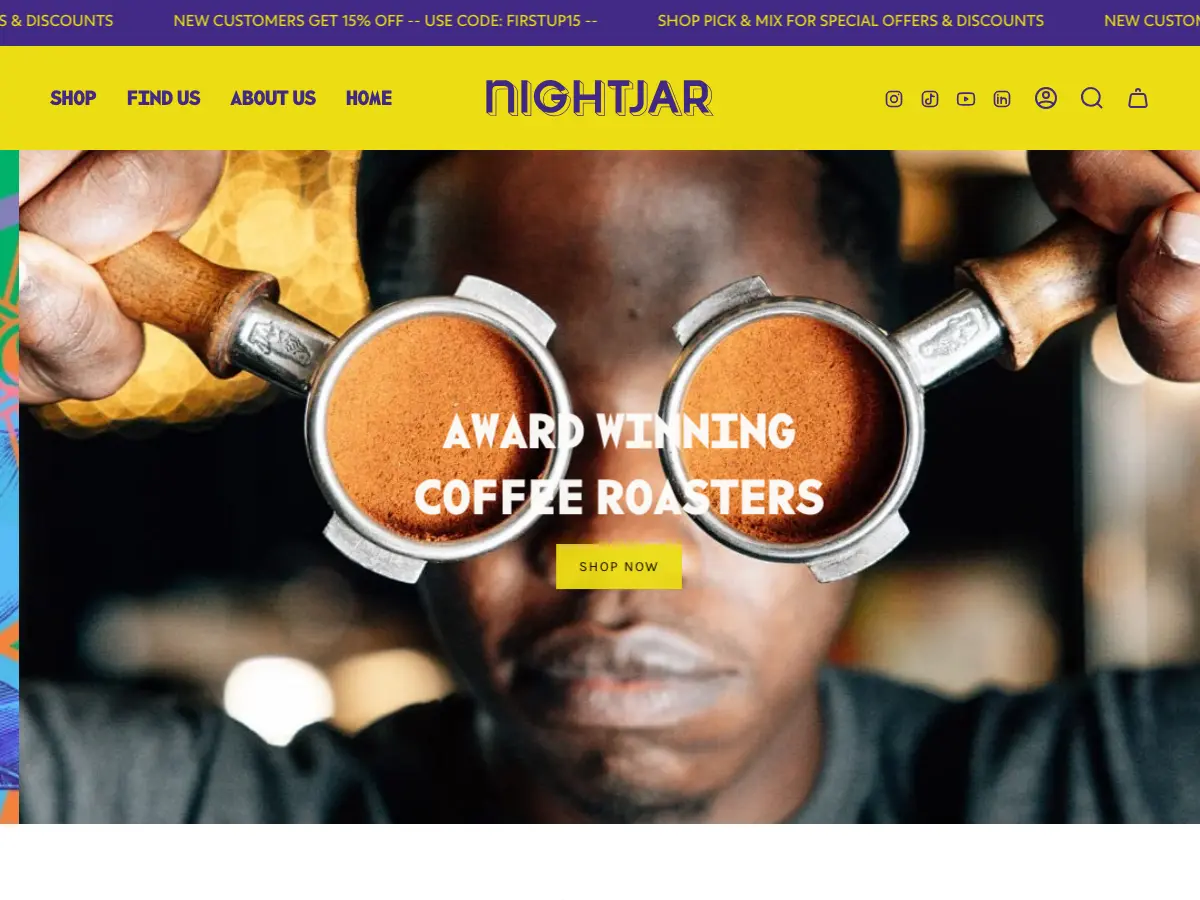 Nightjar Coffee Roasters's website