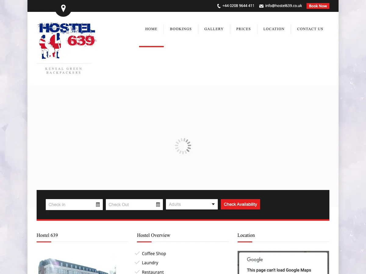 Hostel 639's website