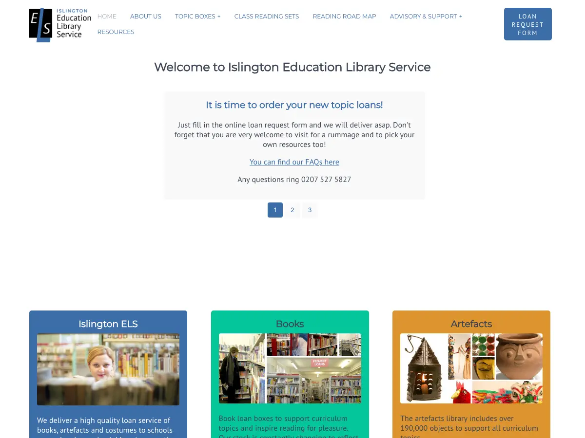 Islington Education Library Service's website