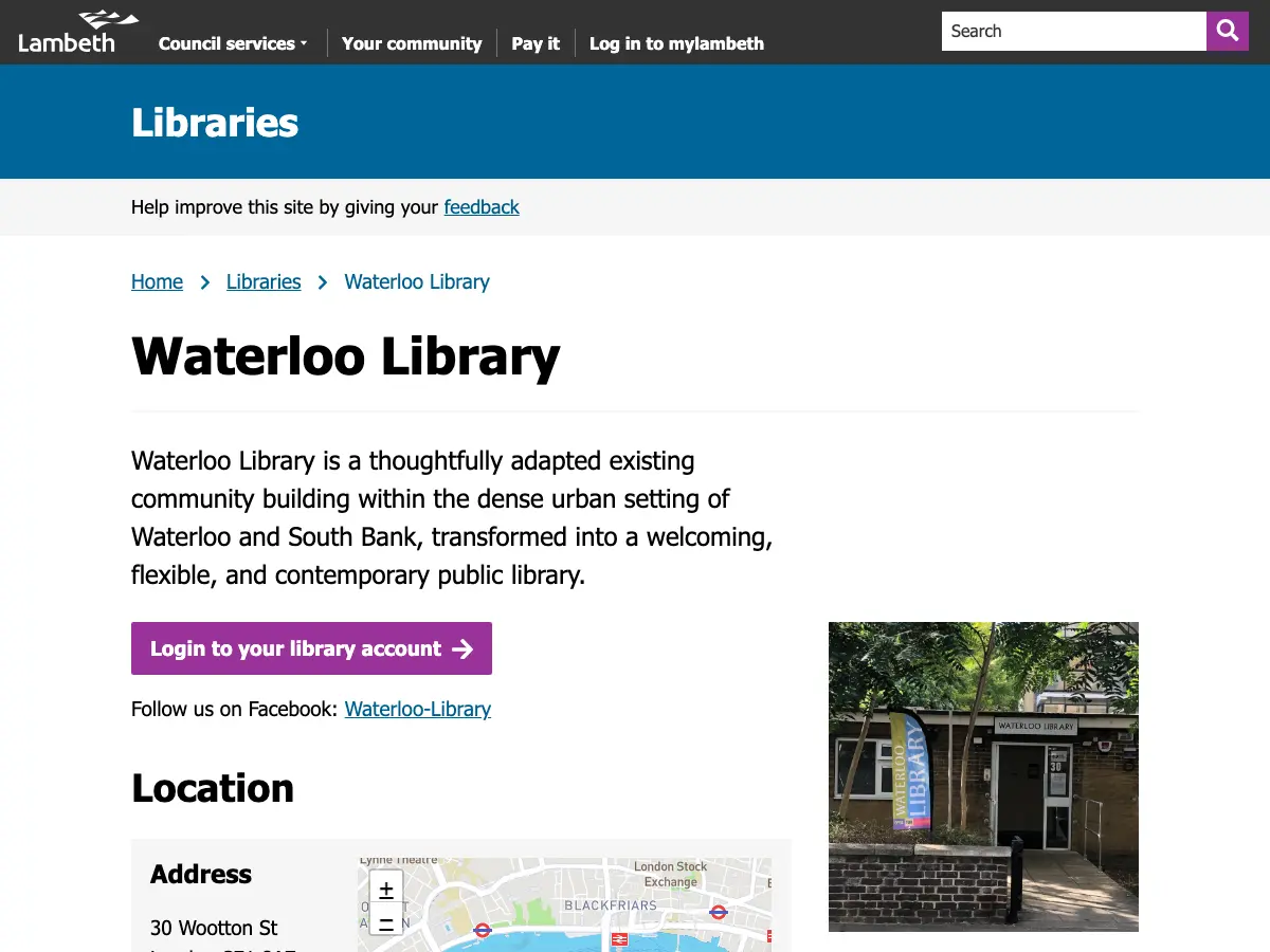 Waterloo Library's website