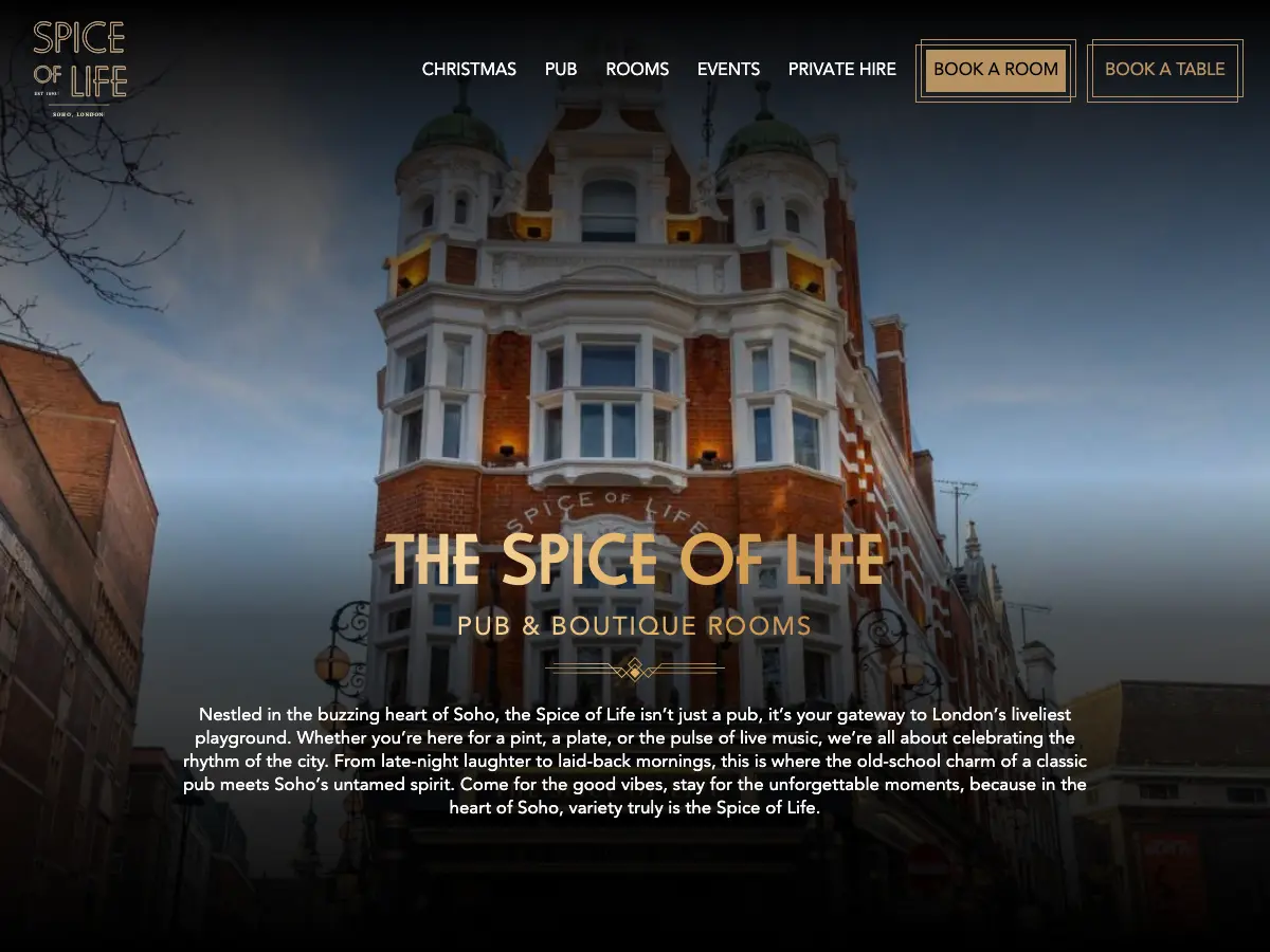 The Spice Of Life's website