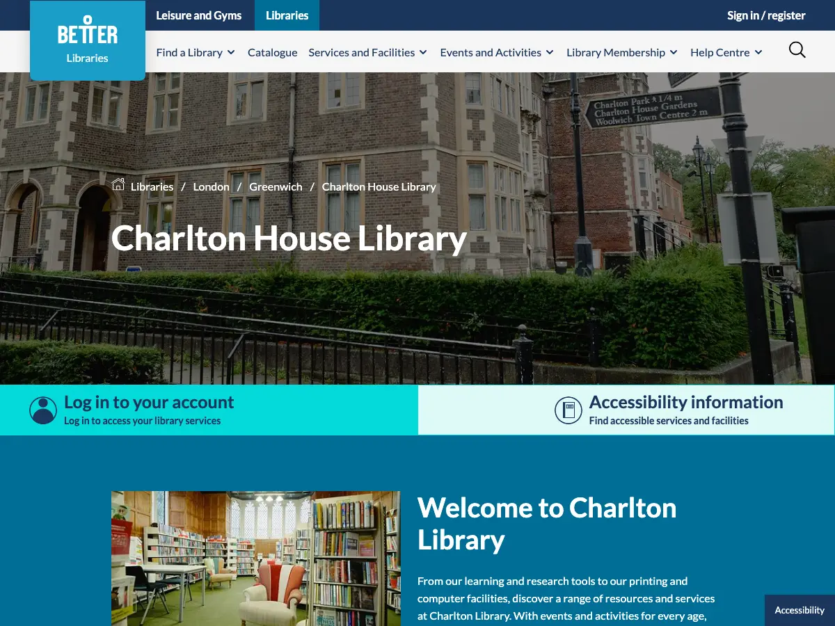 Charlton House Library's website