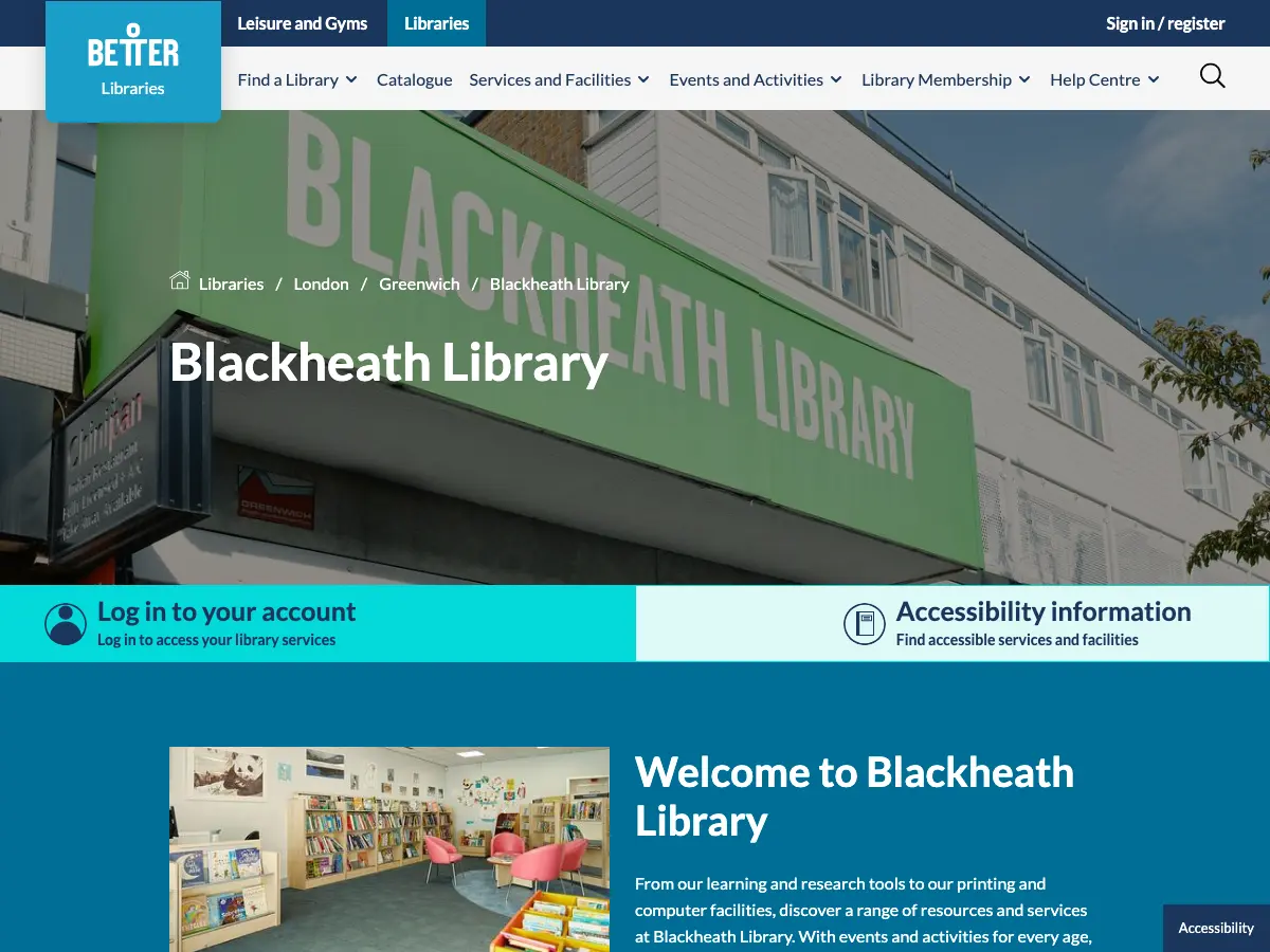Blackheath Library's website