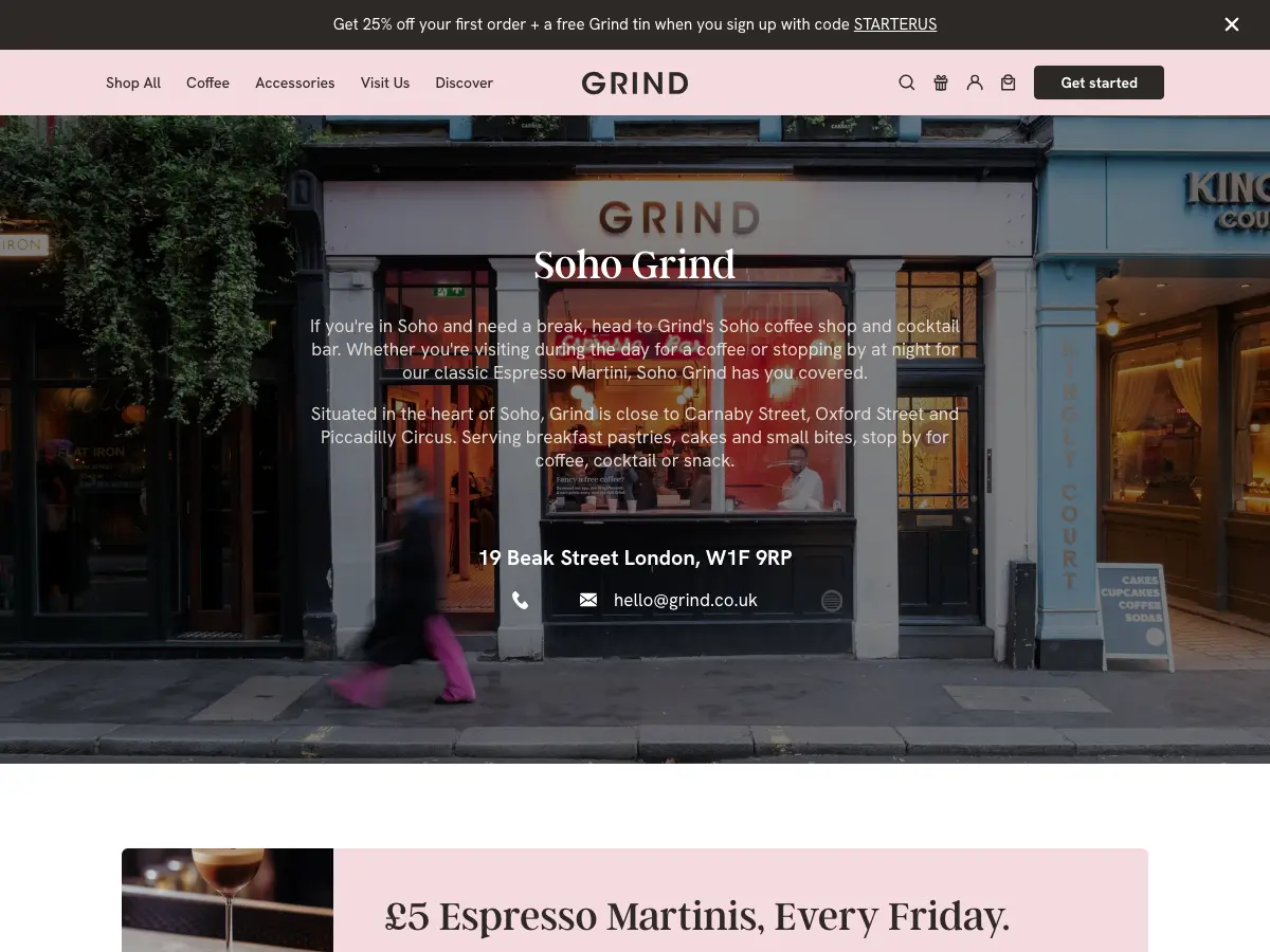 Soho Grind's website