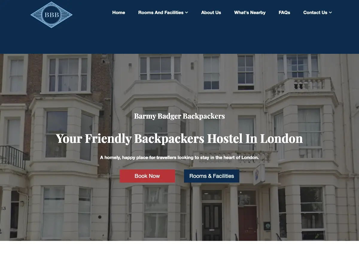 Barmy Badger Backpackers's website