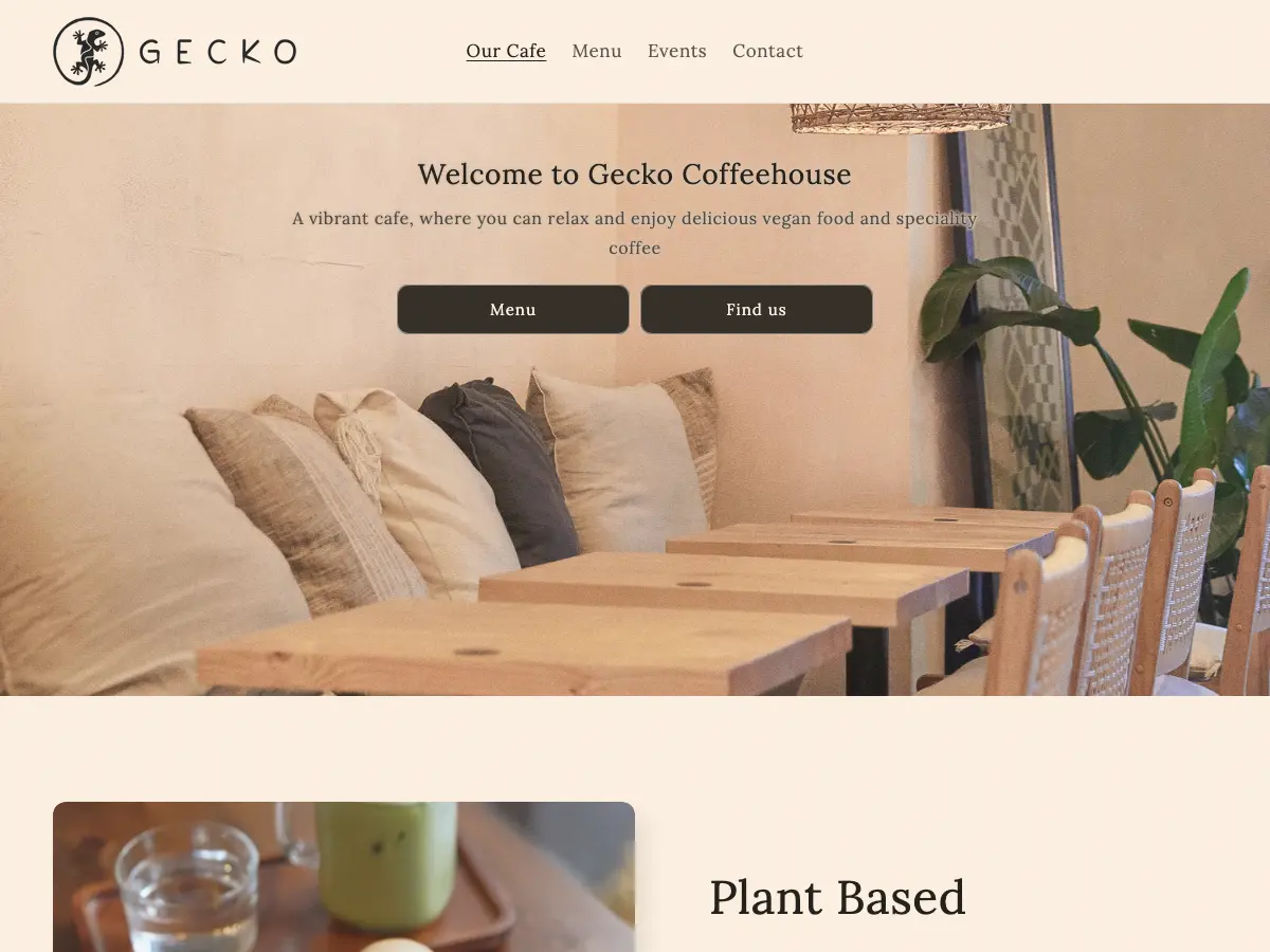 Gecko Coffeehouse's website