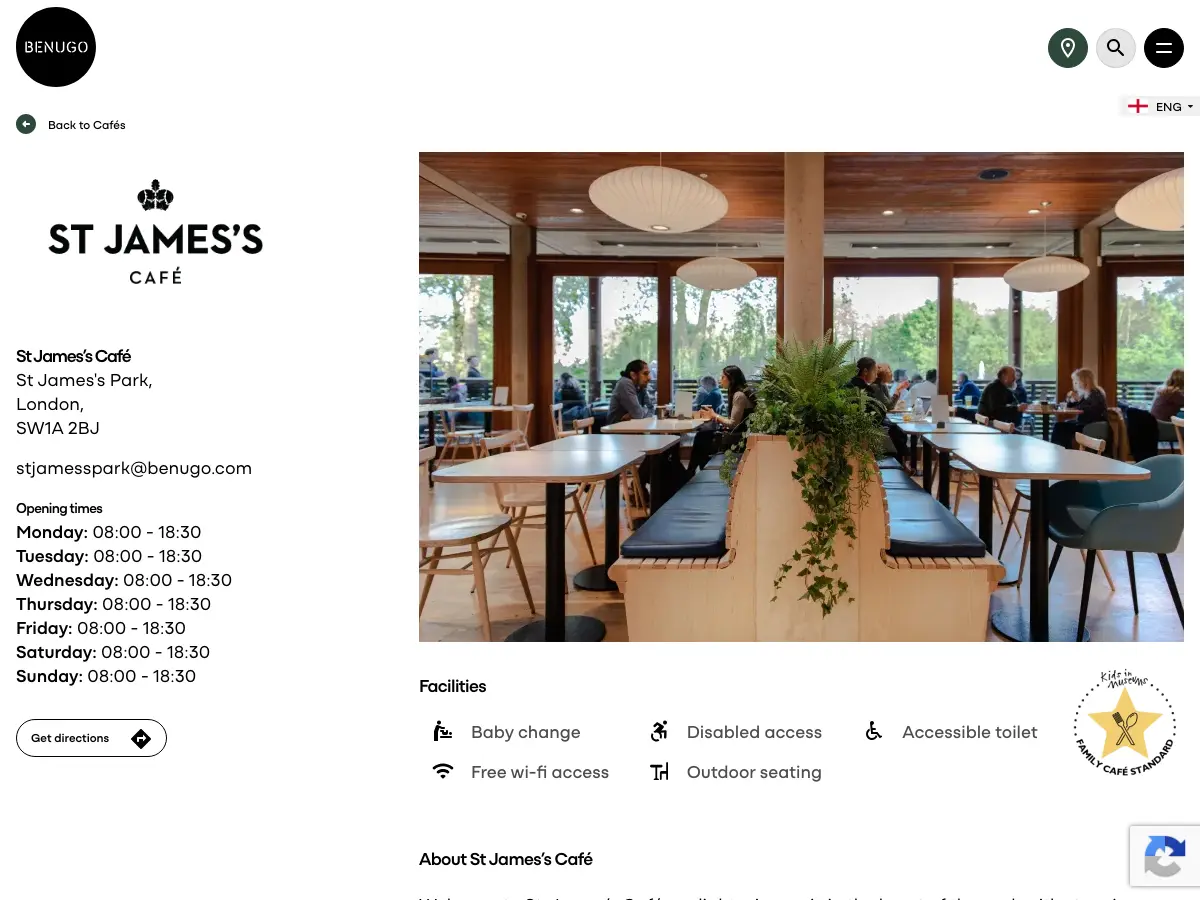 St James's Café's website