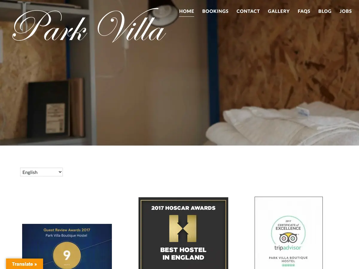 Park Villa Boutique Hostel's website