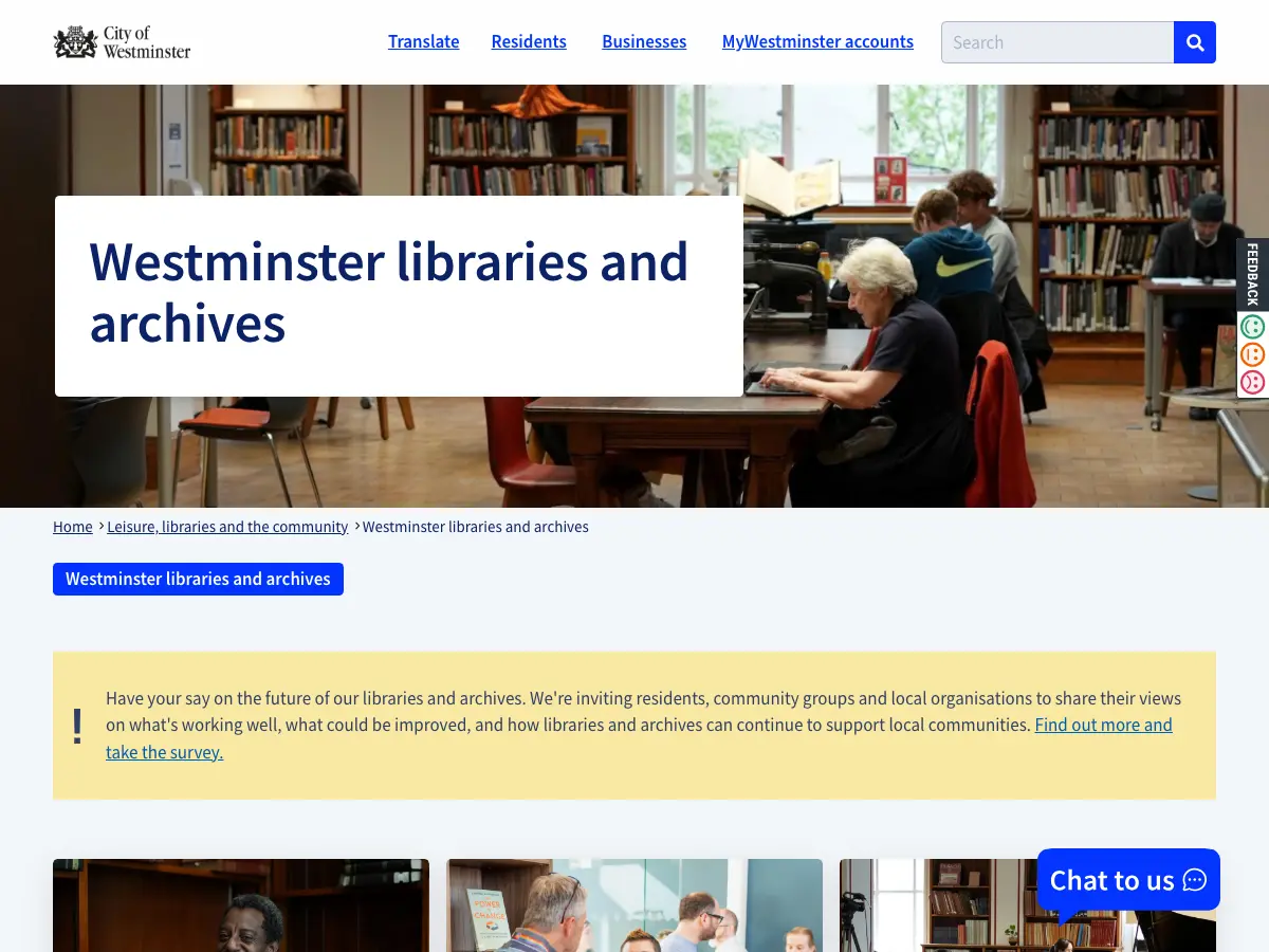 Maida Vale Library's website