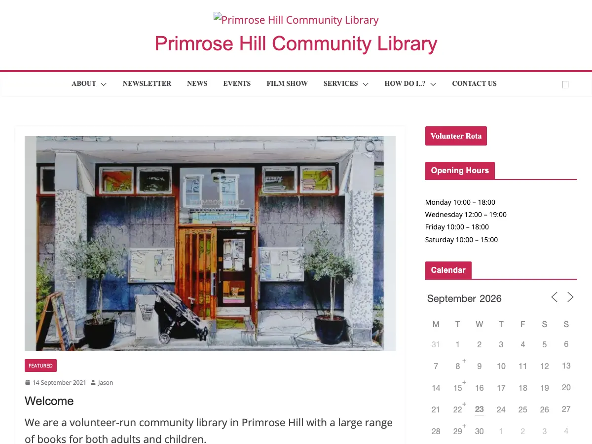 Primrose Hill Community Library's website