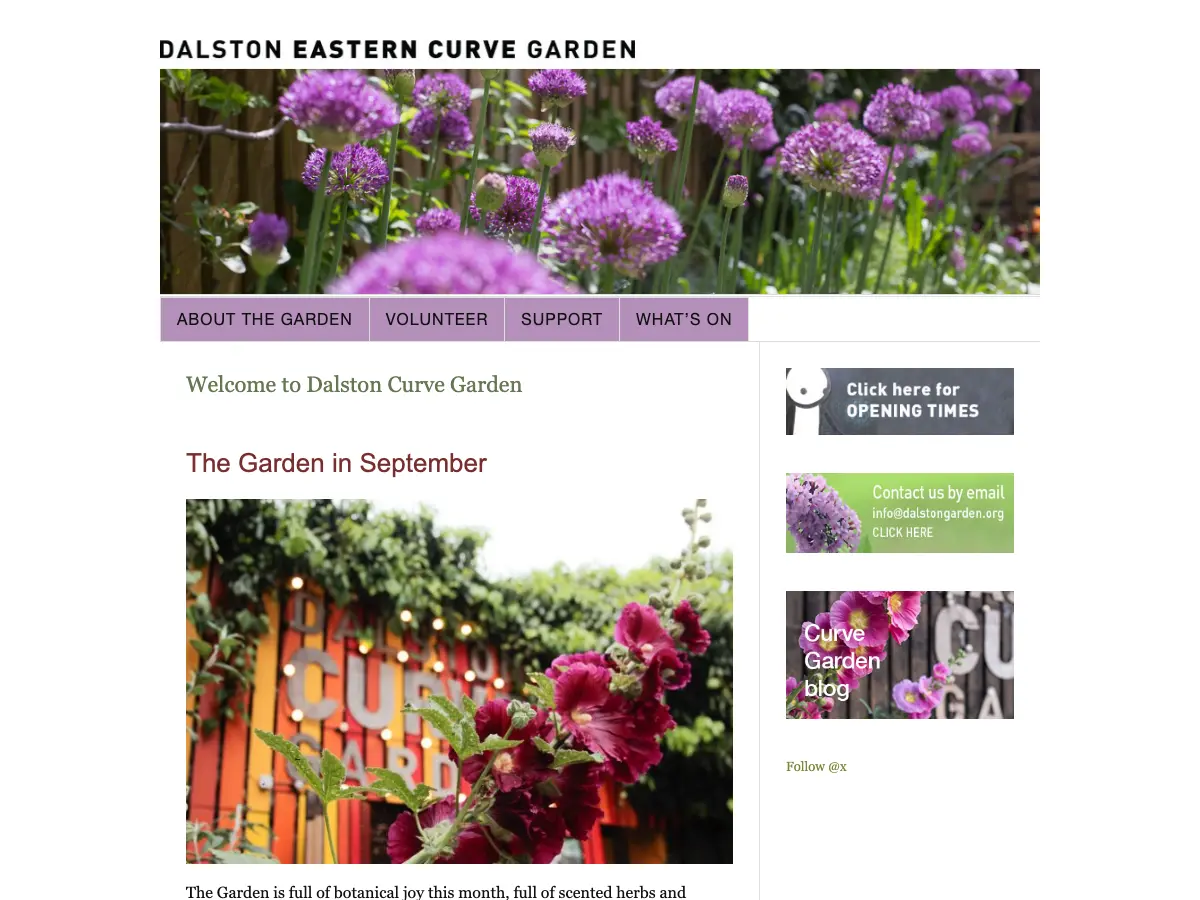 Dalston Eastern Curve Garden's website