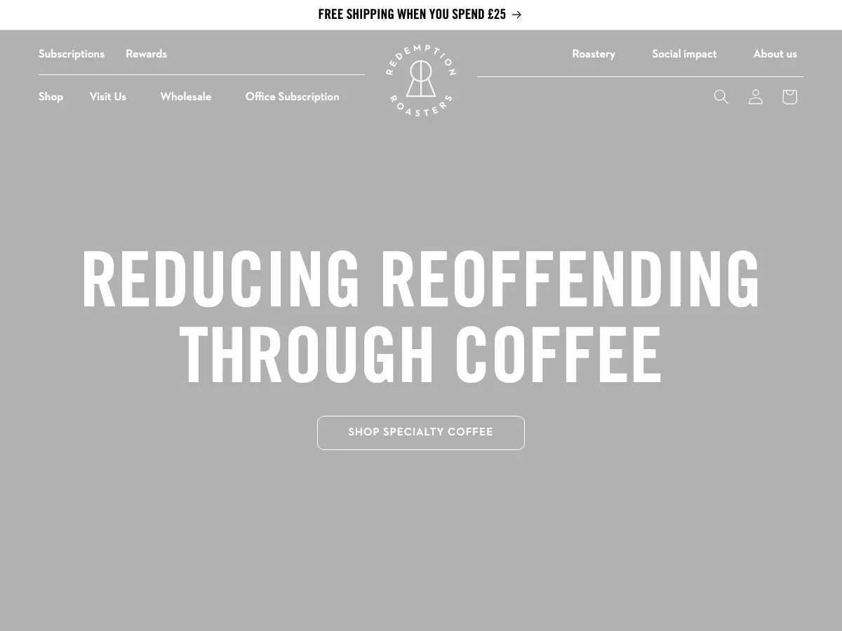 Redemption Roasters's website