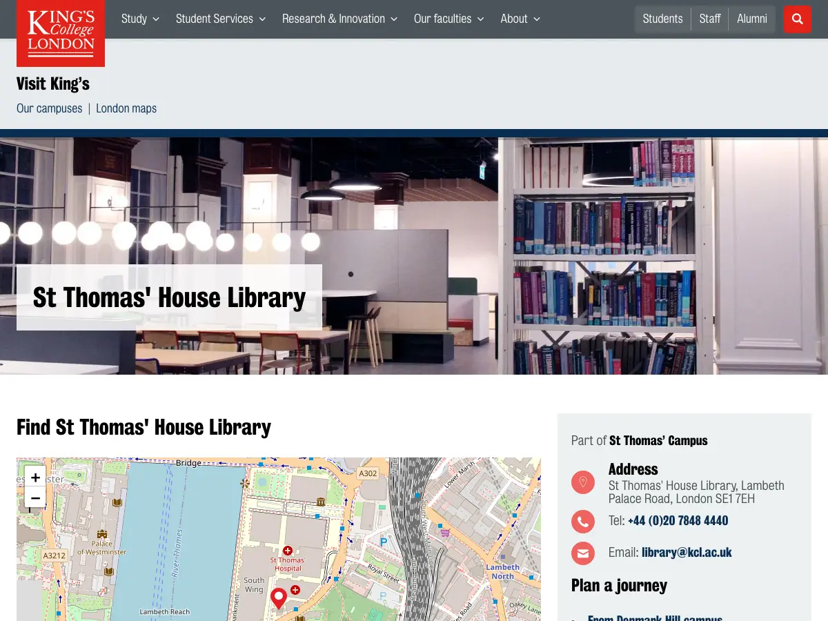 St Thomas' House Library's website