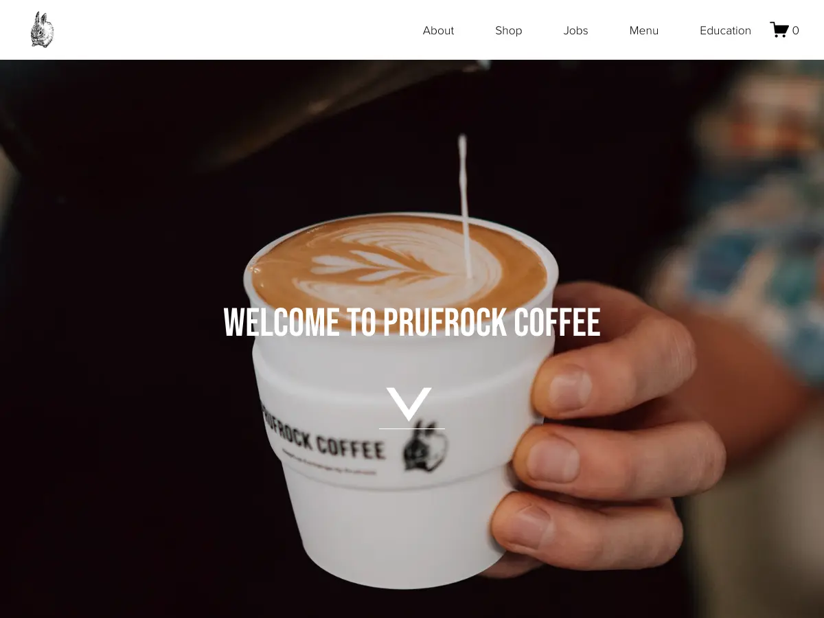 Prufrock Coffee's website