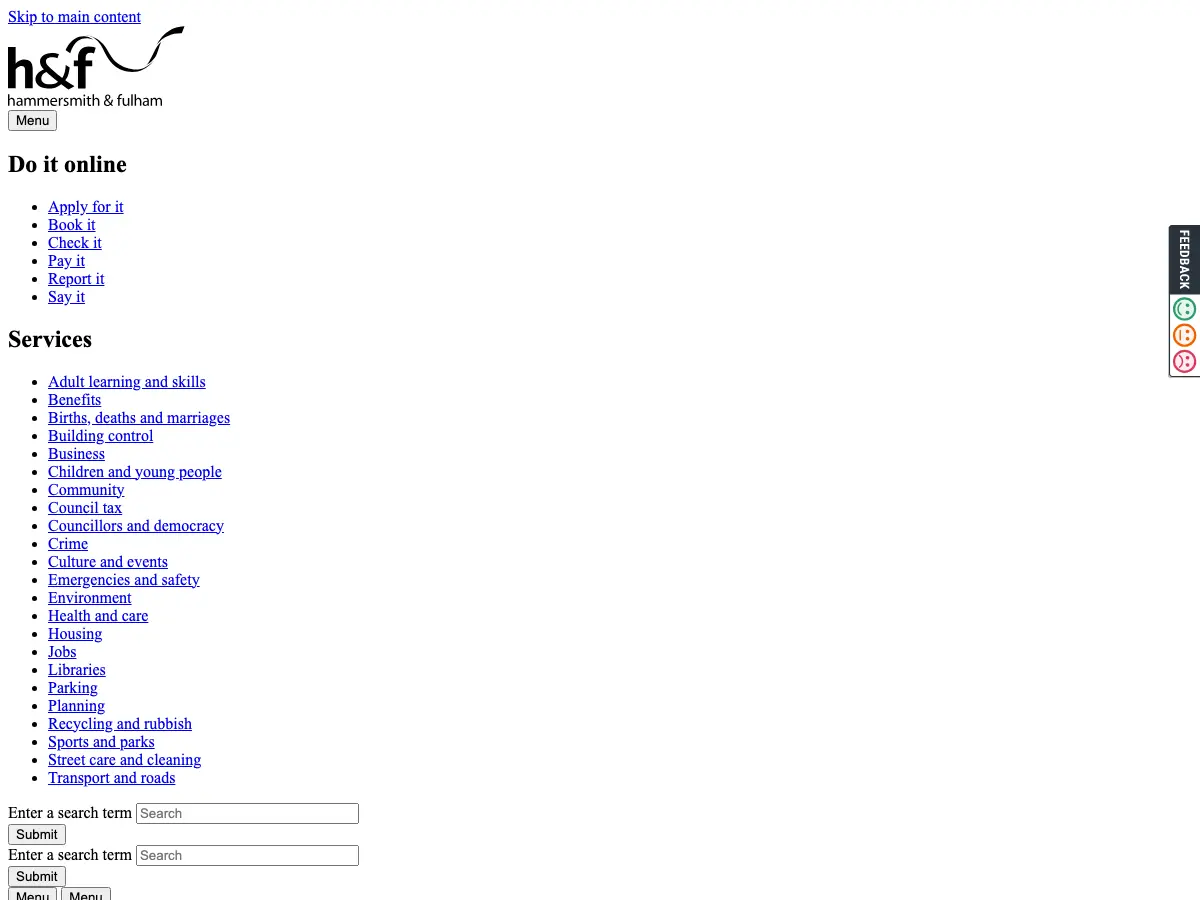 Fulham Library's website