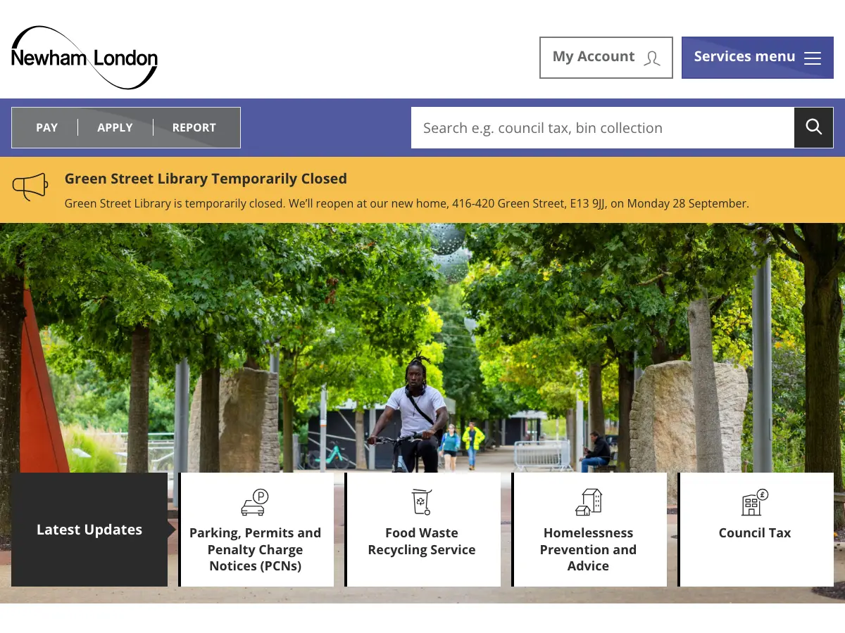 Plaistow Library's website
