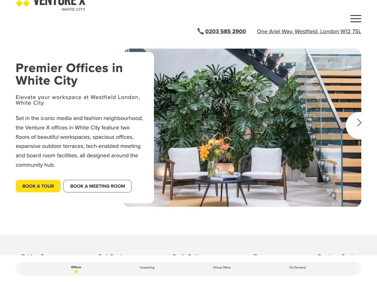 Venture X White City's website