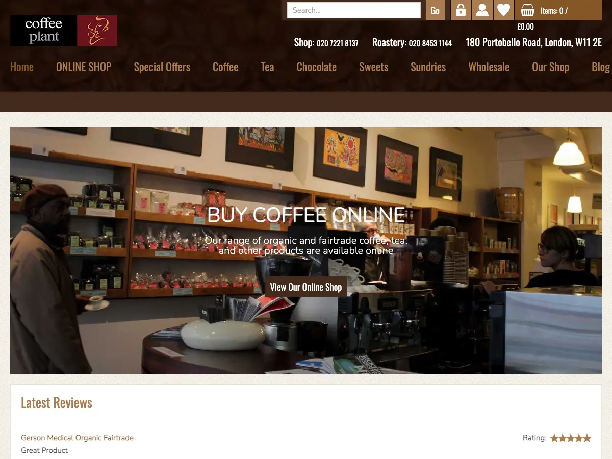 Coffee Plant's website