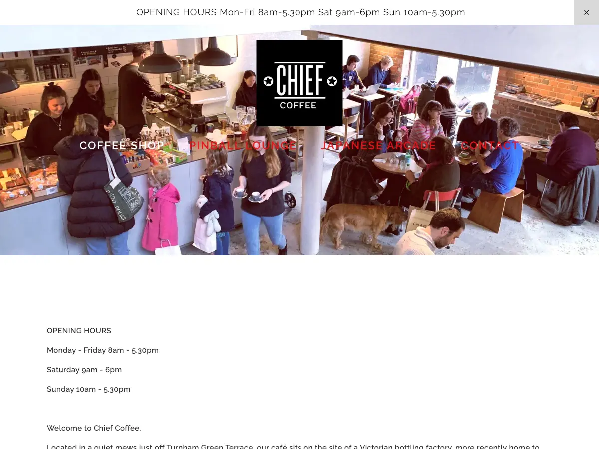 Chief Coffee's website