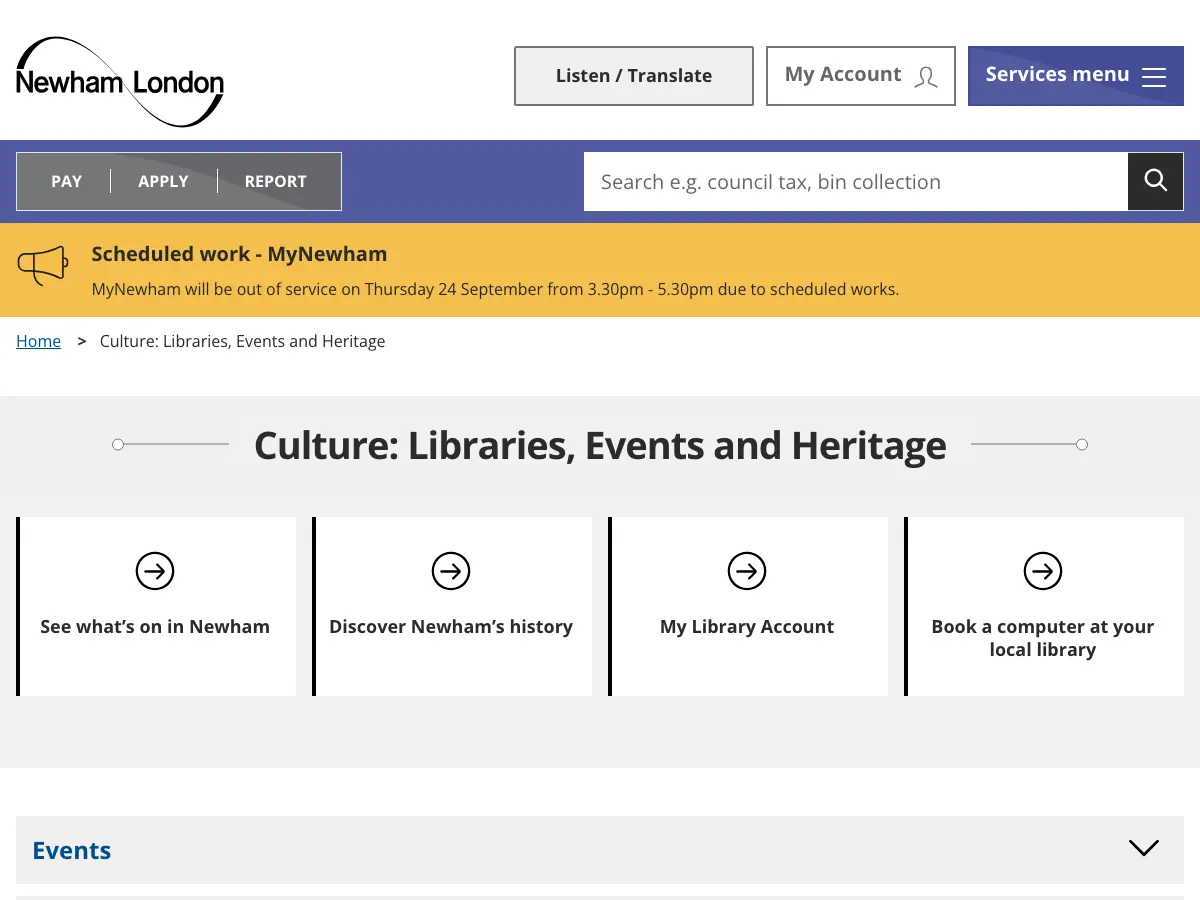 Forest Gate Library's website