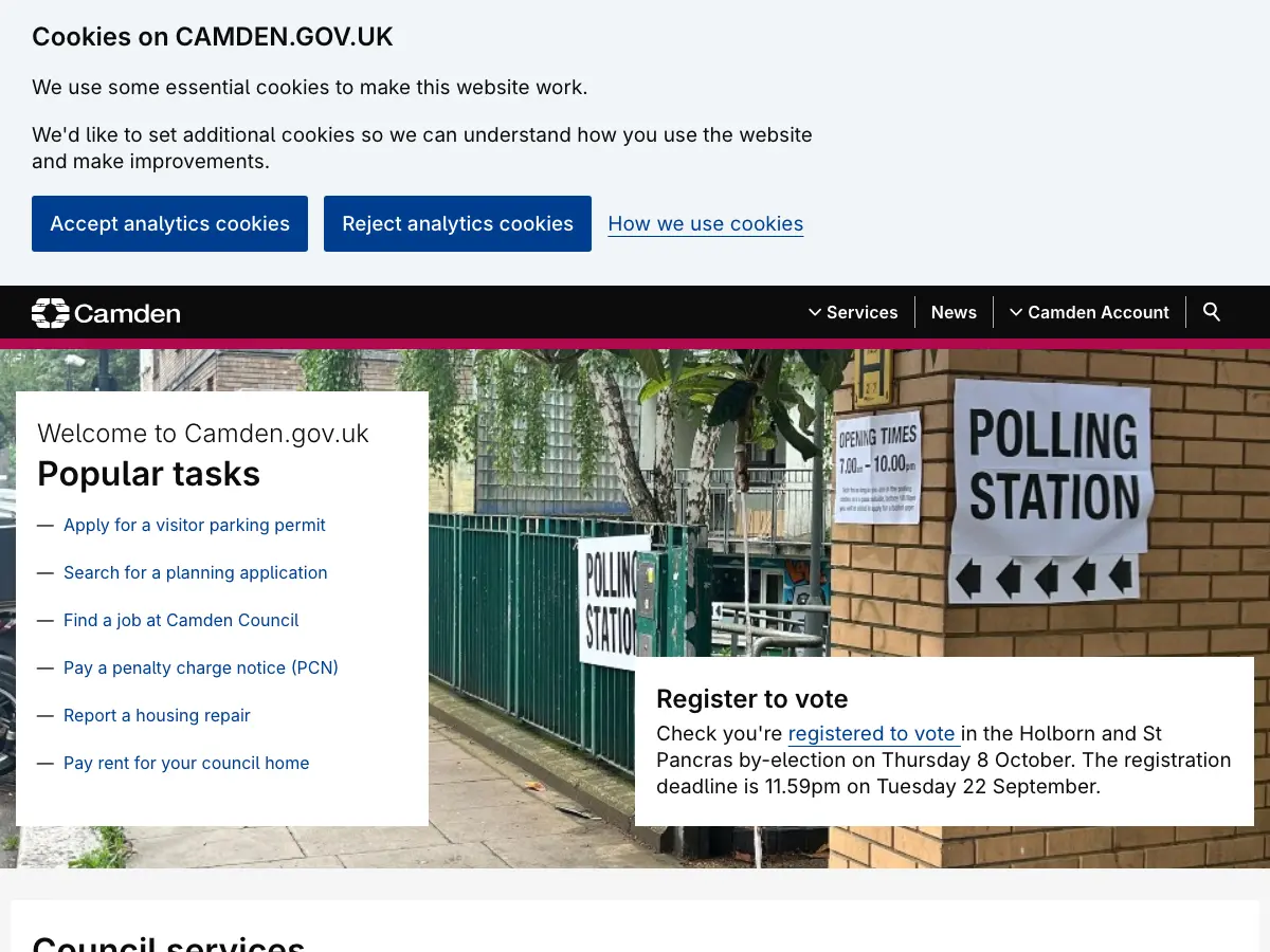 Regents Park Library's website