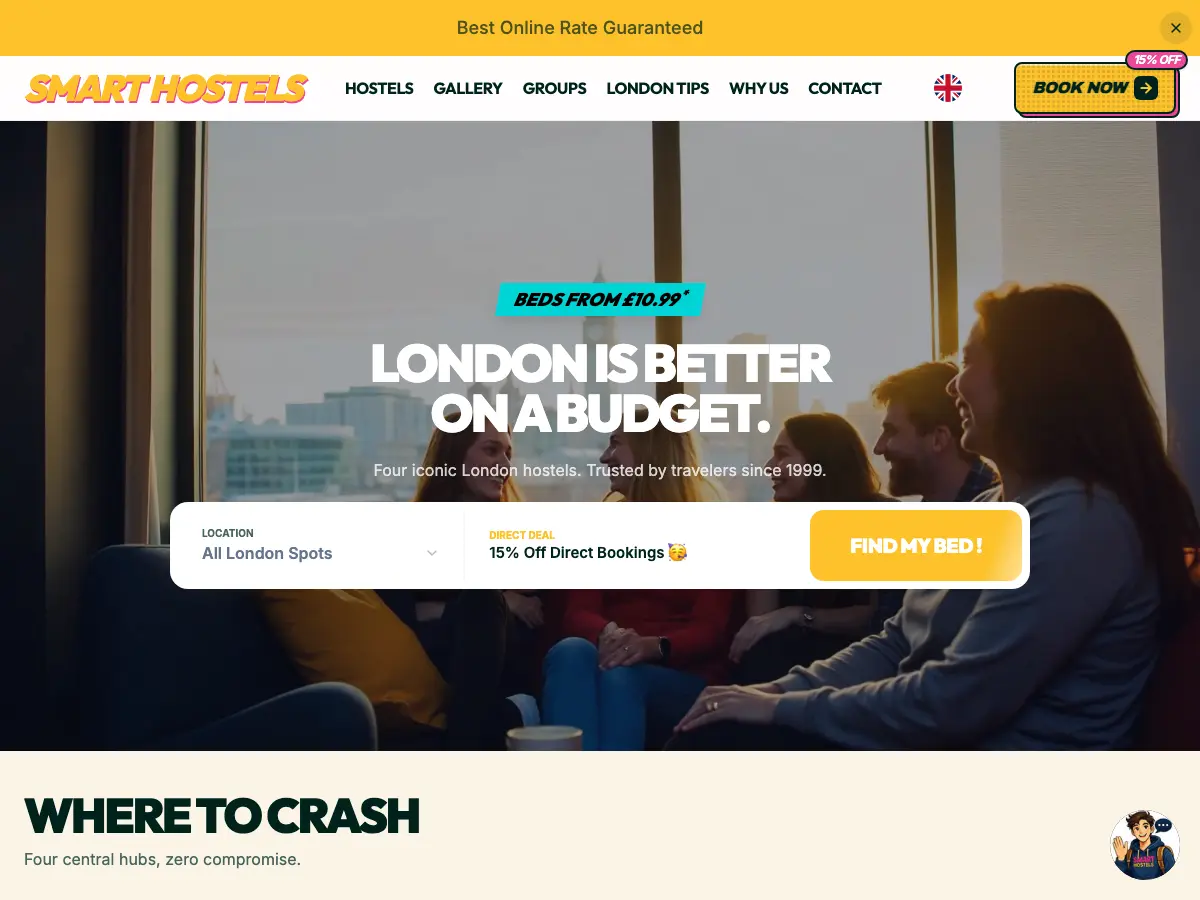 Smart Russell Square Hostel's website