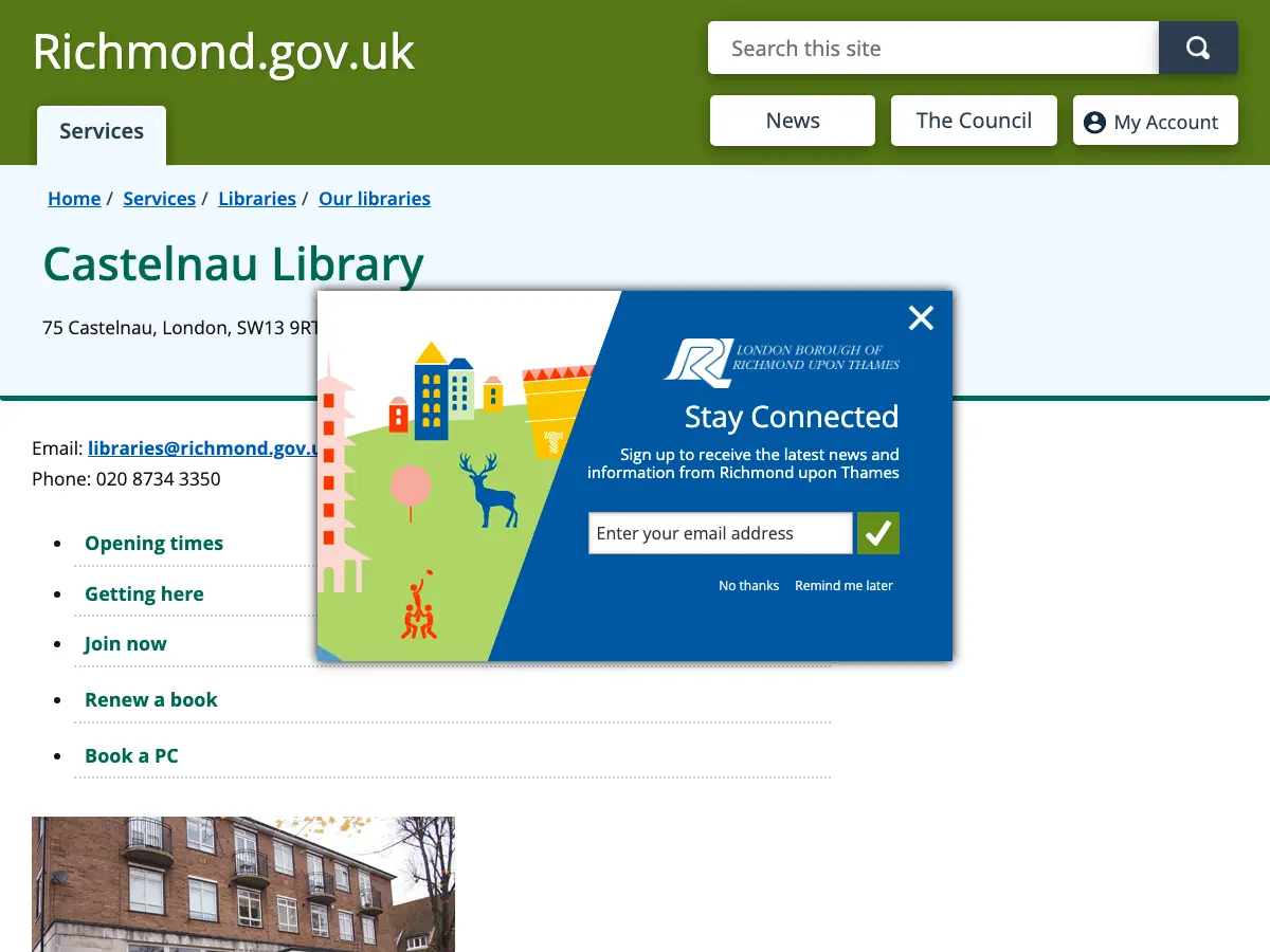 Castelnau Library's website