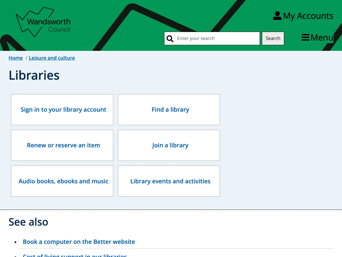York Gardens Library & Community Centre's website