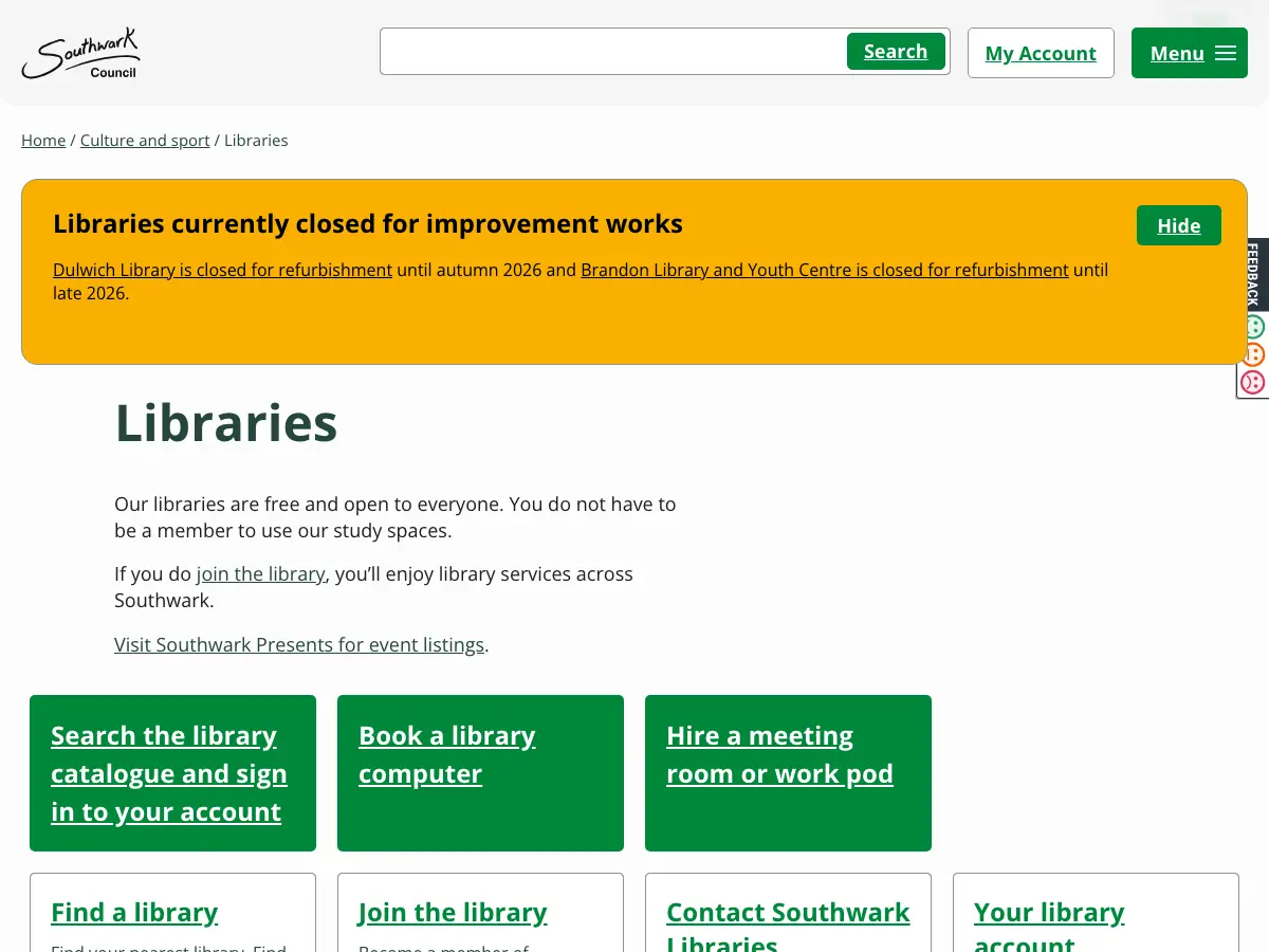 Brandon Library's website