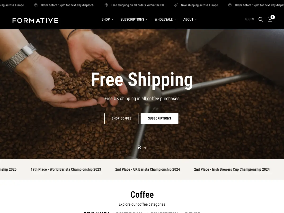 Formative Coffee's website
