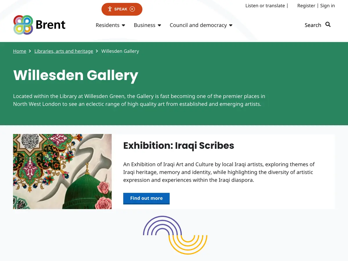 Willesden Gallery - inside the Library at Willesden Green's website