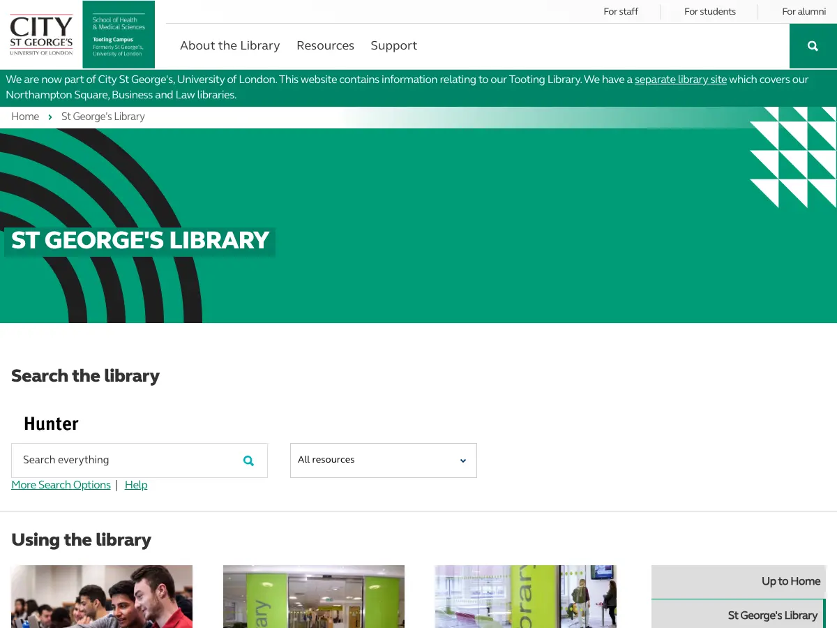 St. George's Library's website