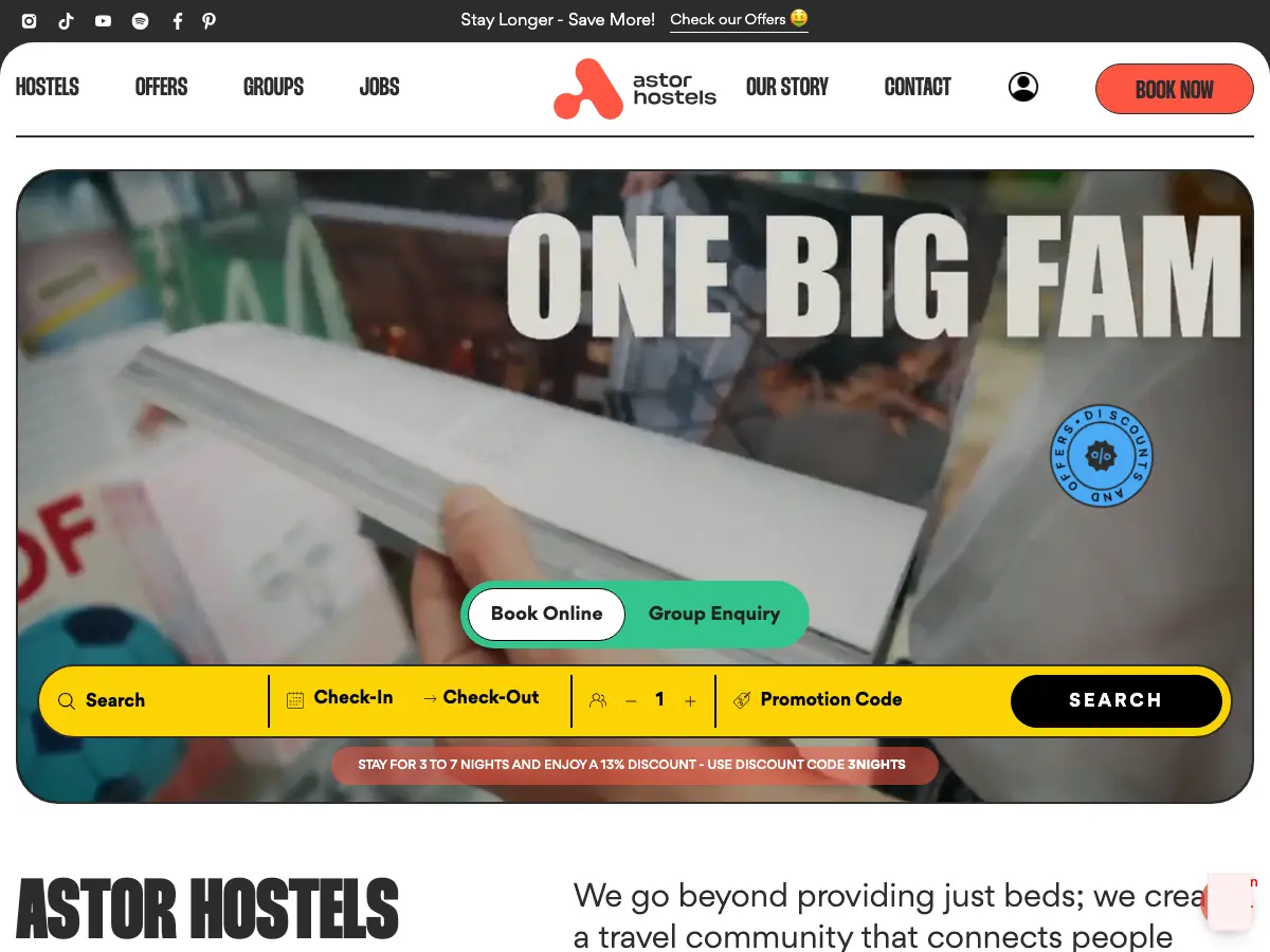 Astor Museum Hostel's website