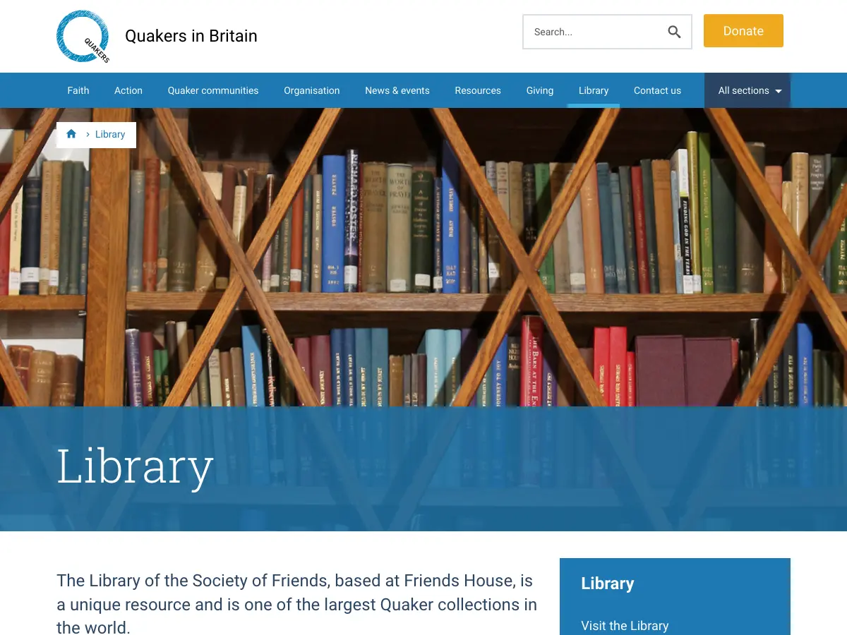 Library of the Society of Friends's website