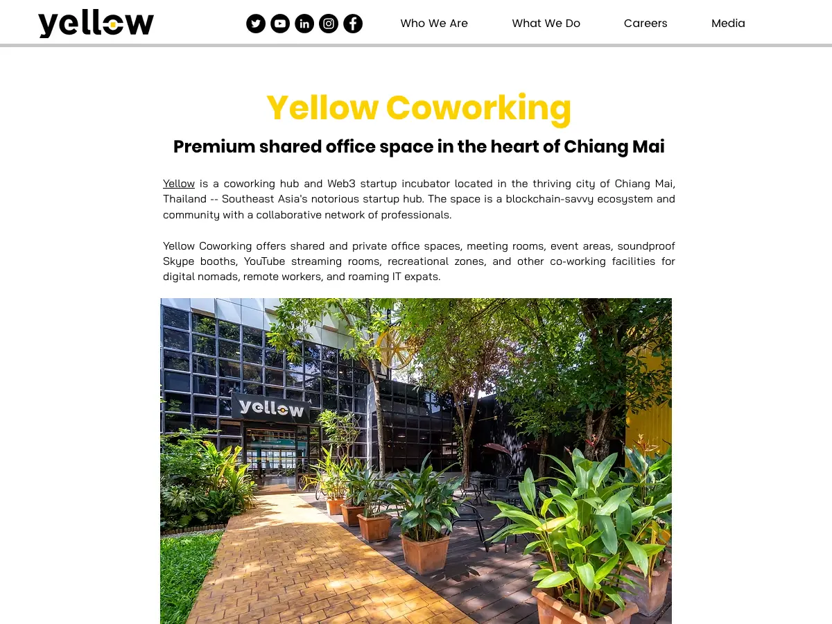 Yellow Coworking Space (Co-working)'s website