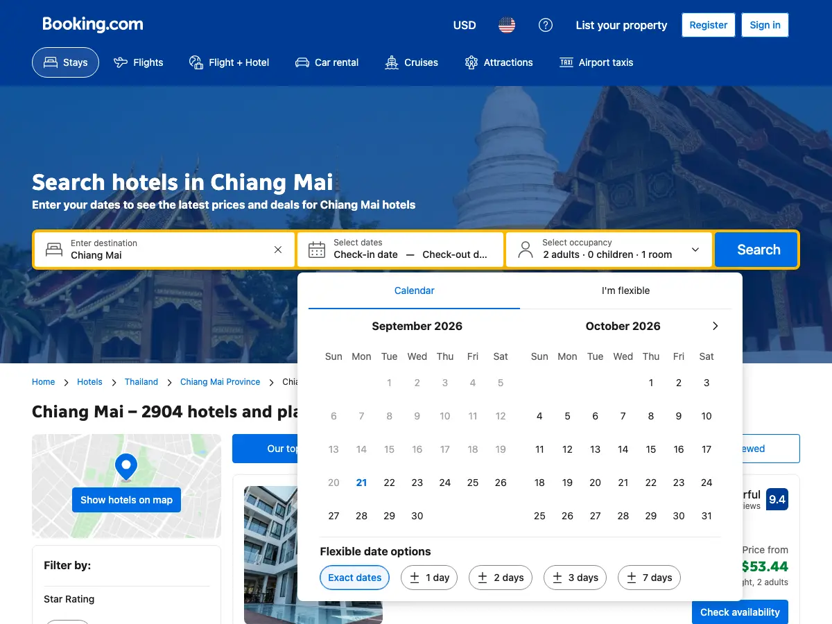 Tiger House Hostel's website