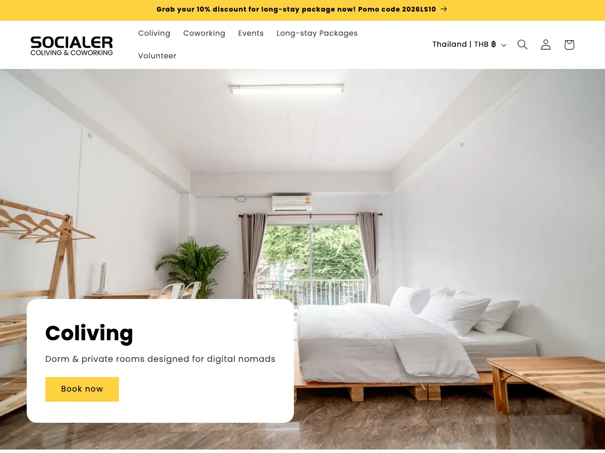 Socialer Coliving & Coworking Space's website