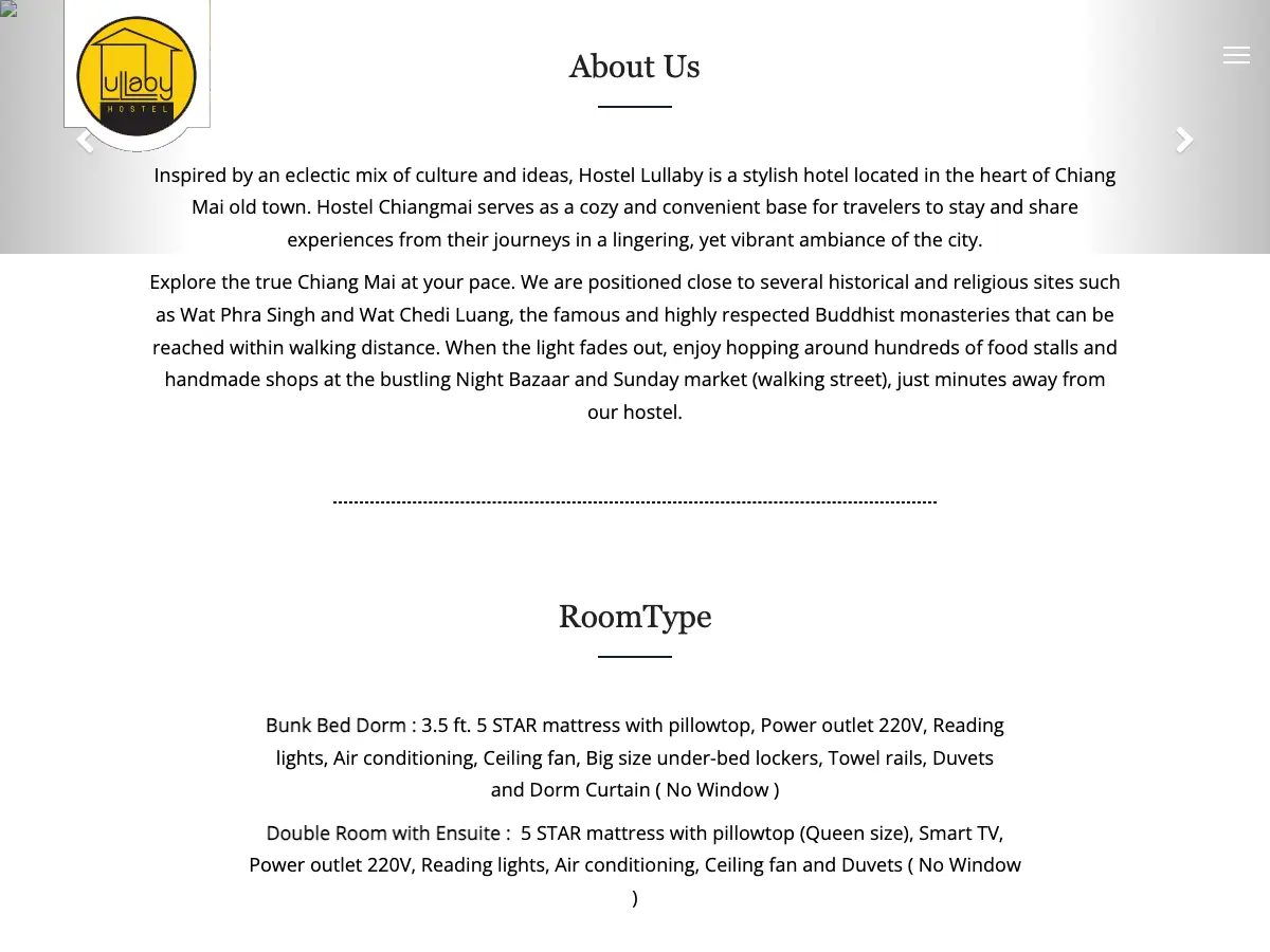 Hostel Lullaby's website