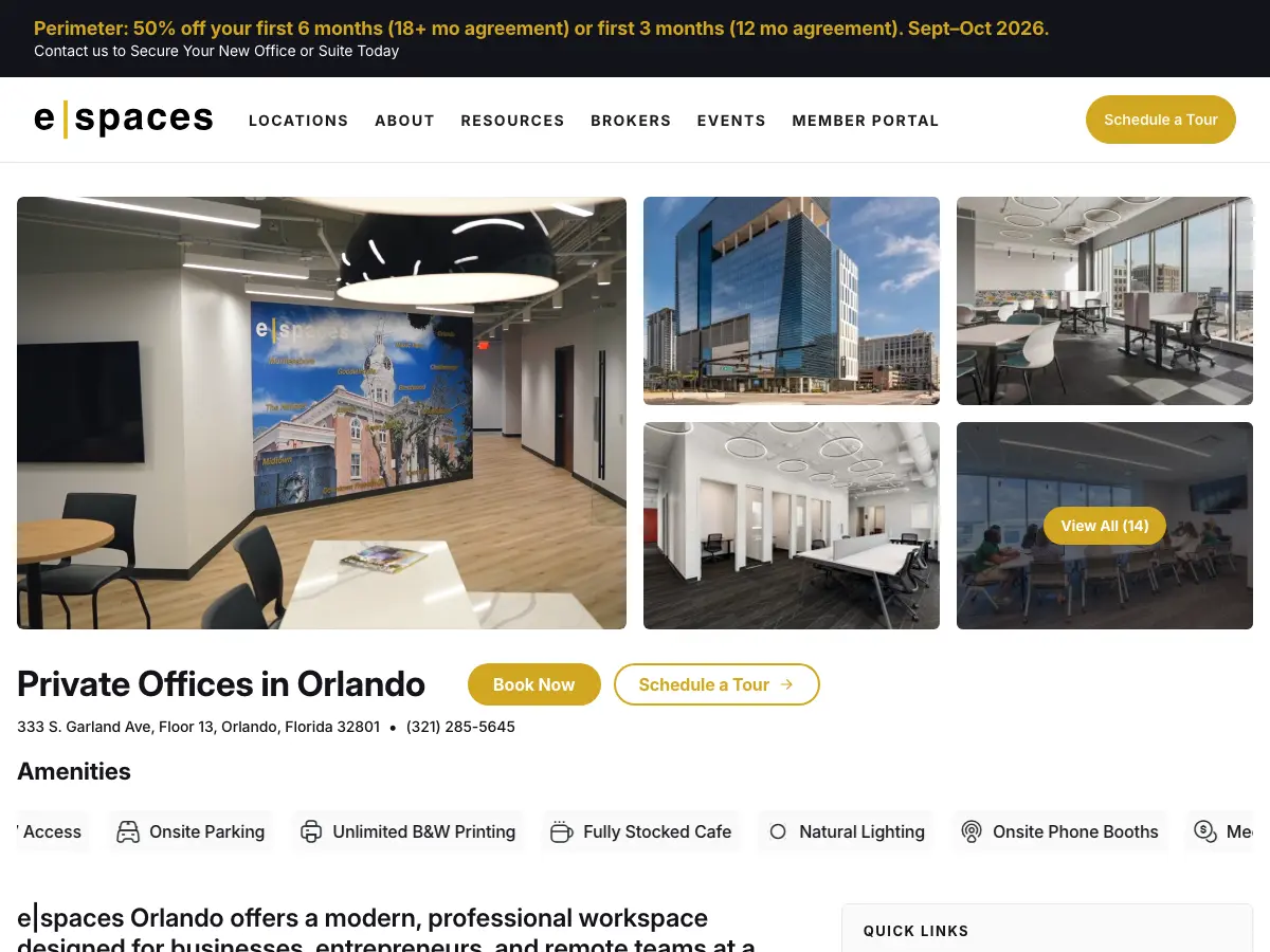 espaces Orlando's website
