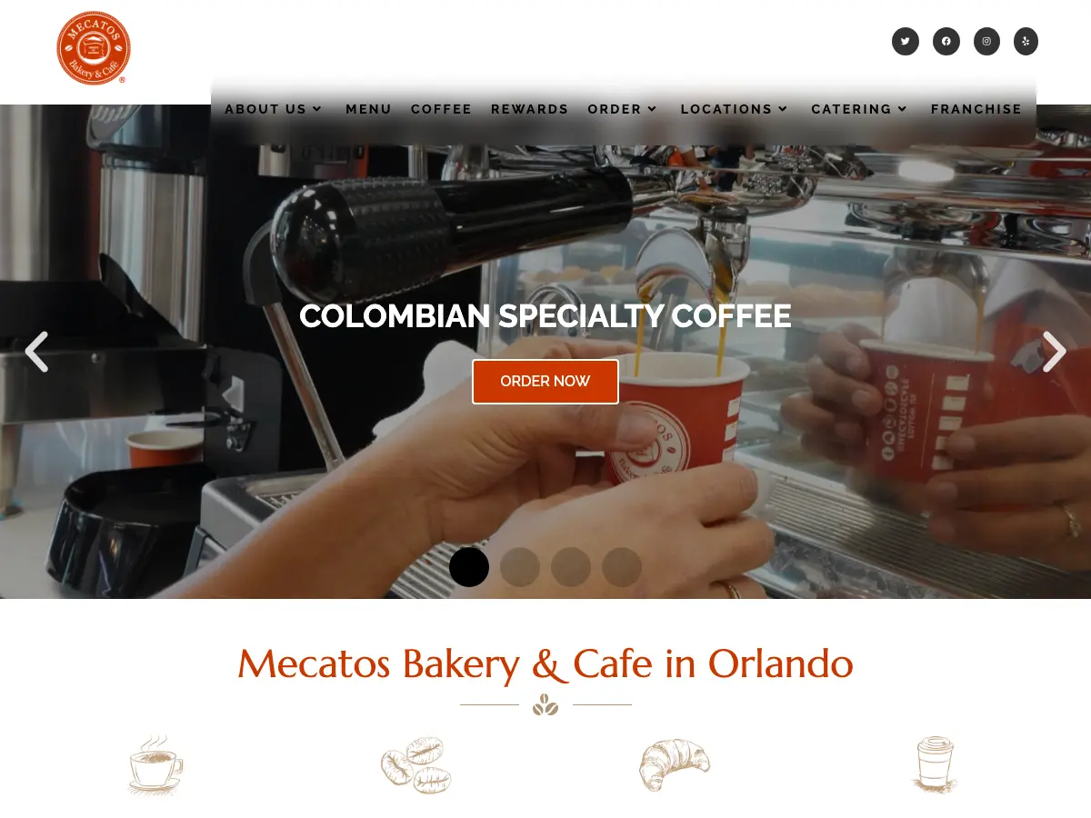 Mecatos Bakery & Café's website