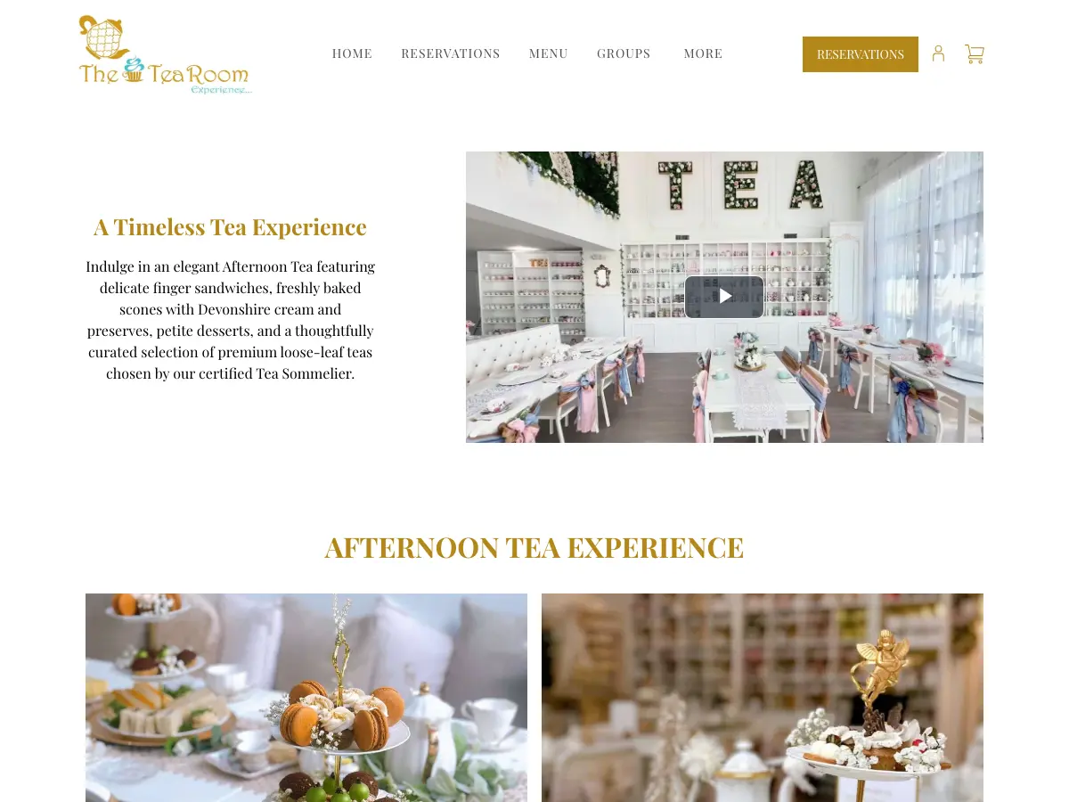 The Tea Room Experience's website