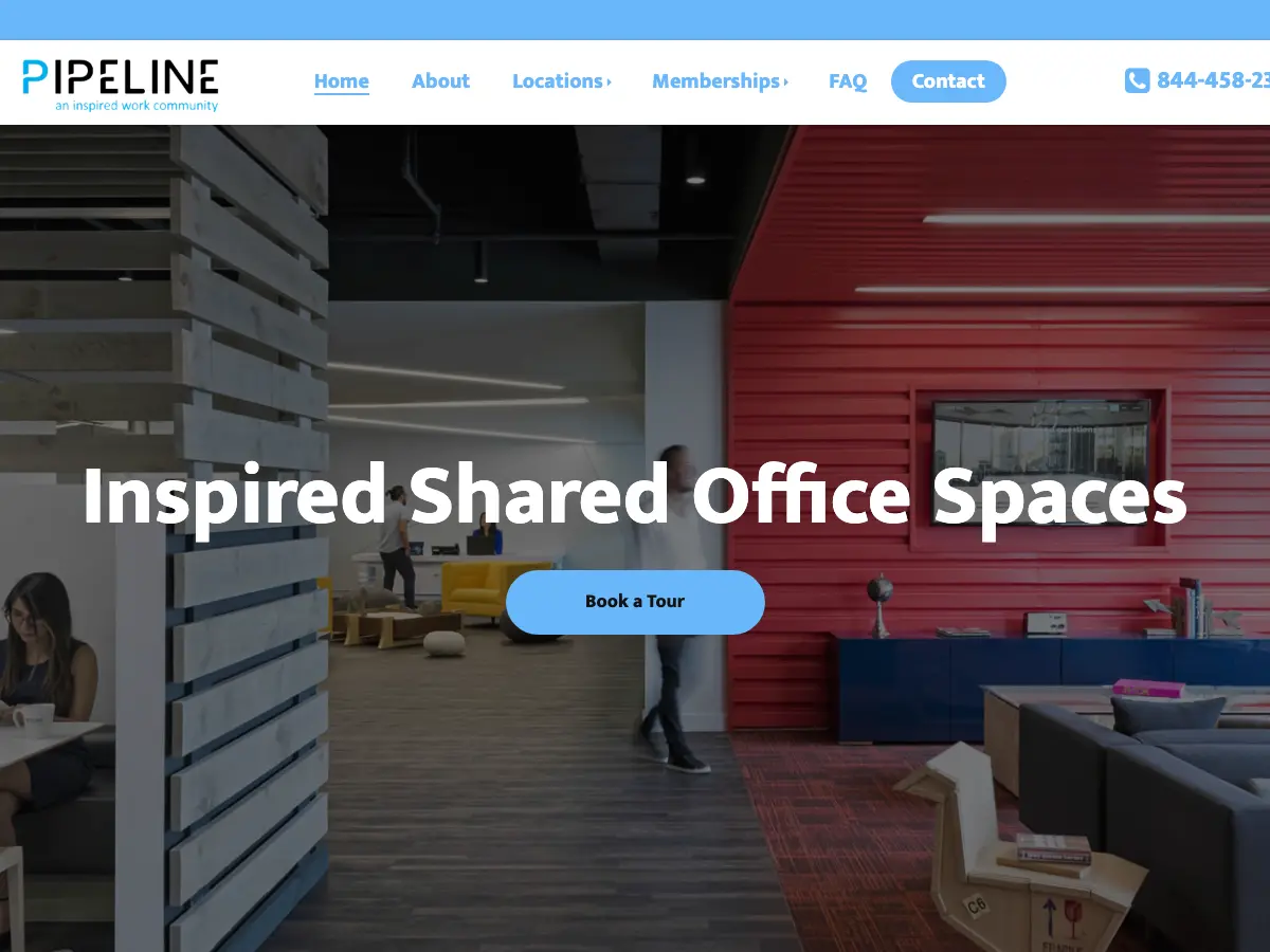 Pipeline Orlando Coworking and Shared Offices's website