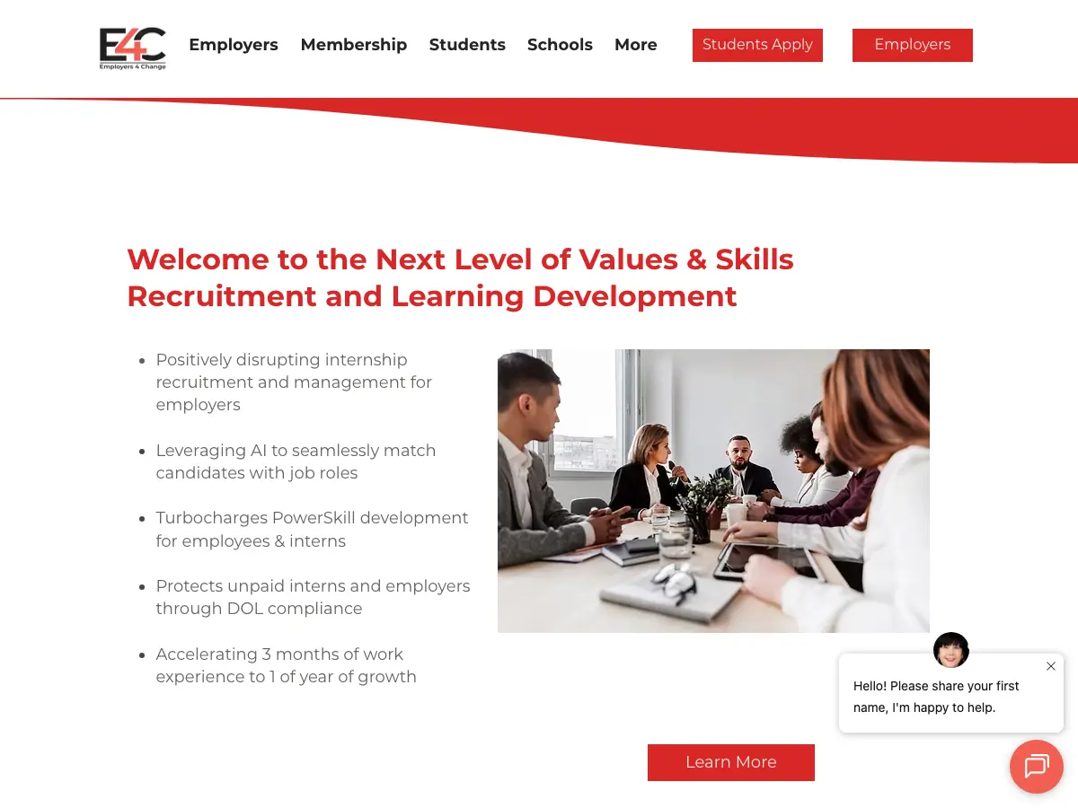Employers4Change's website
