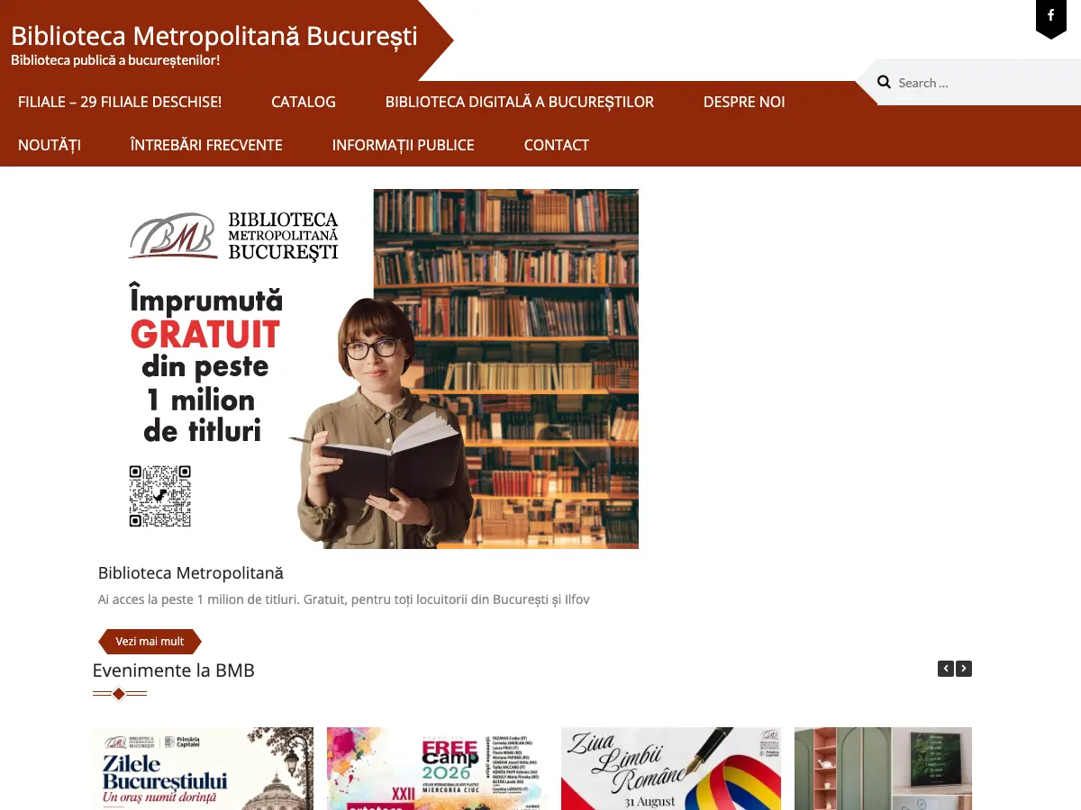 Filiala George Coșbuc - Biblioteca Metropolitană București's website